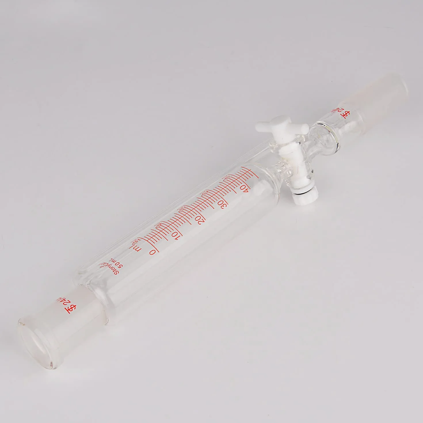 stonylab Imbuto Graduato a Pressione Bilanciata, Addition Funnel Dropping Funnel Imbuti Gocciolatori in Vetro Borosilicato con Tappo di Arresto in PTFE per Laboratorio (24/40 Joint, 50 ml)