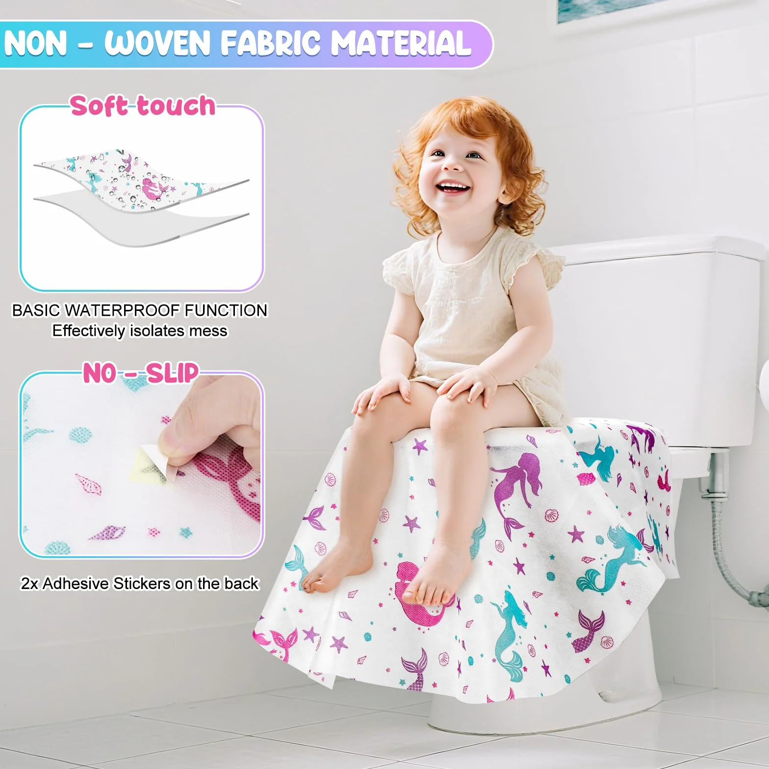 Copriwater Monouso XL 20 Pezzi per Bambini, Sovradimensionato per WC, Ospedale, Ufficio