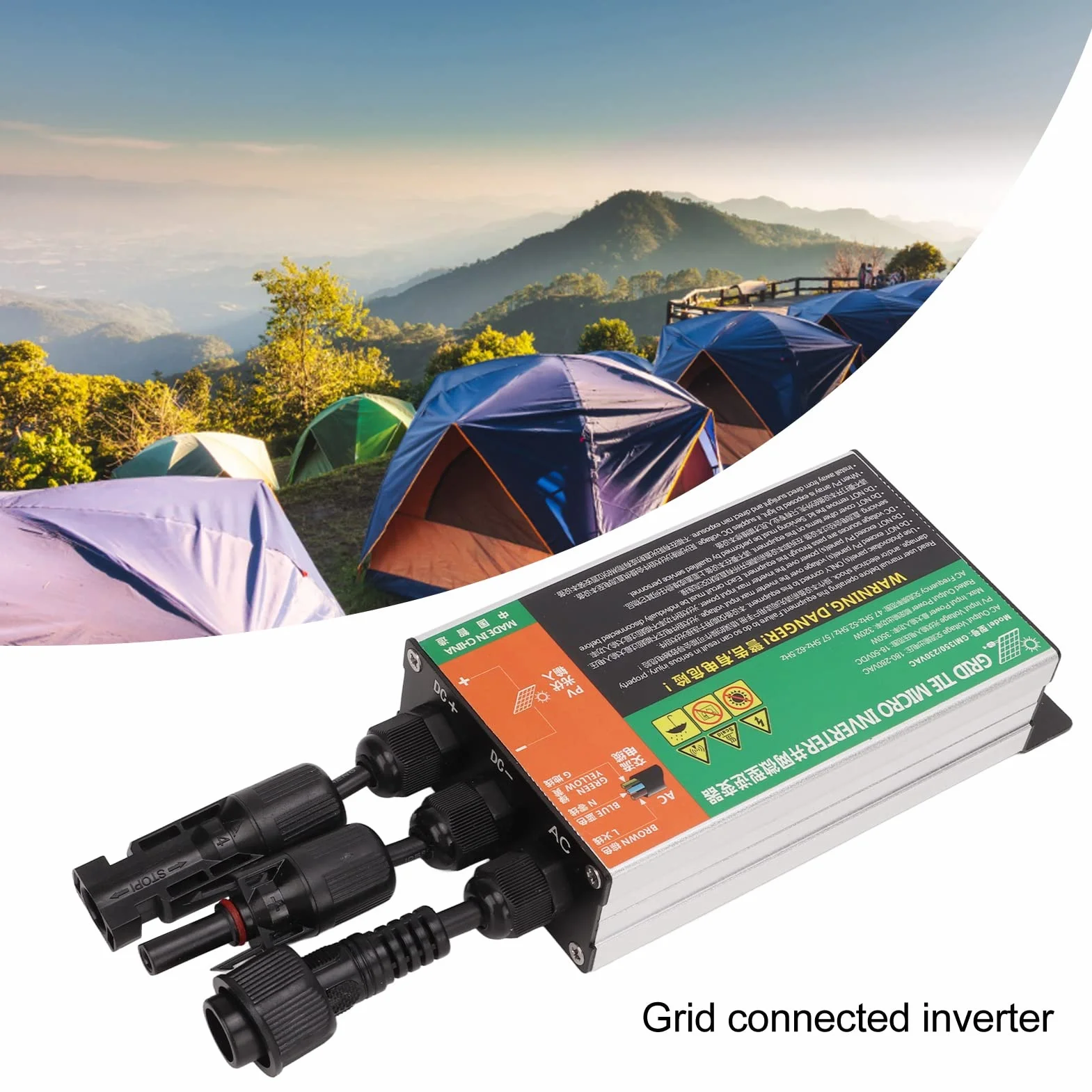 Alomejor Micro Inverter Solare 350W 230V Inverter Sinusoidale MPPT Impermeabile per Piccoli Impianti Solari