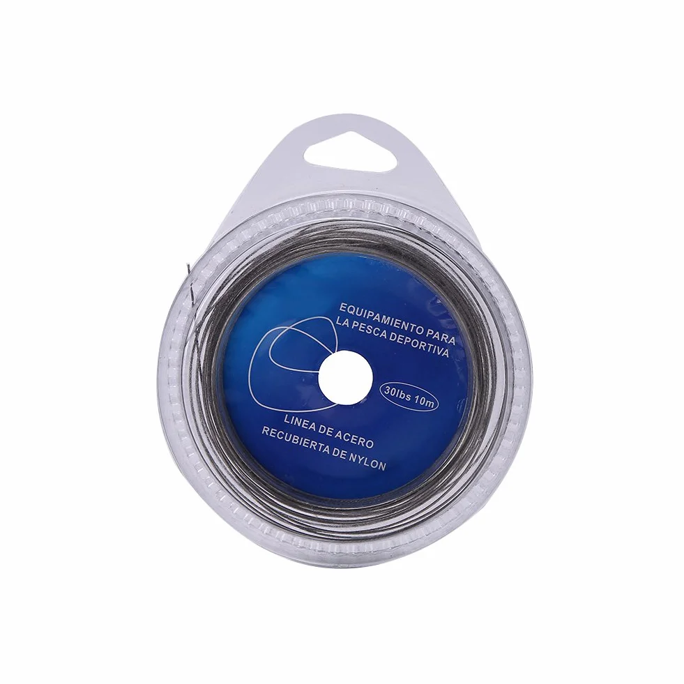 Lenze da Pesca in Acciaio 10M 7 Fili Intrecciati 30 lbs Rivestito Plastica