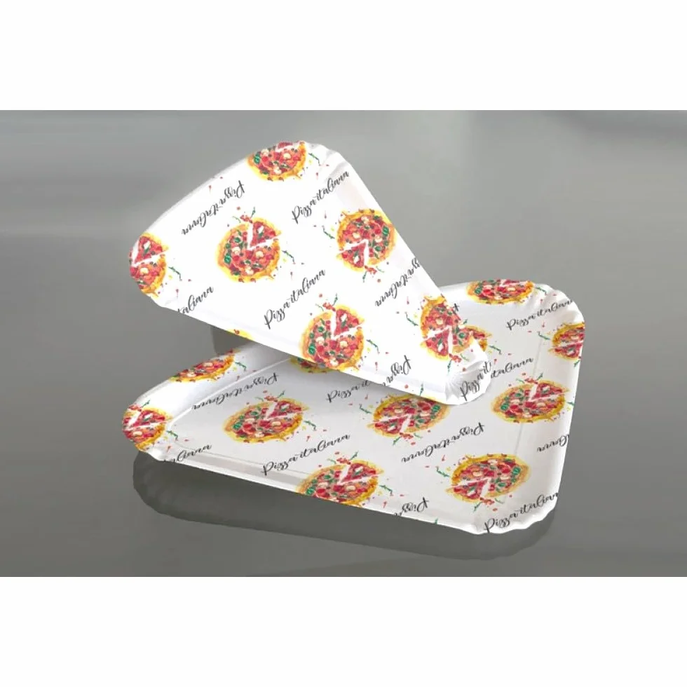 Piatto Pizza in Cartoncino Politenato 350 gr 1/4 100 Pezzi