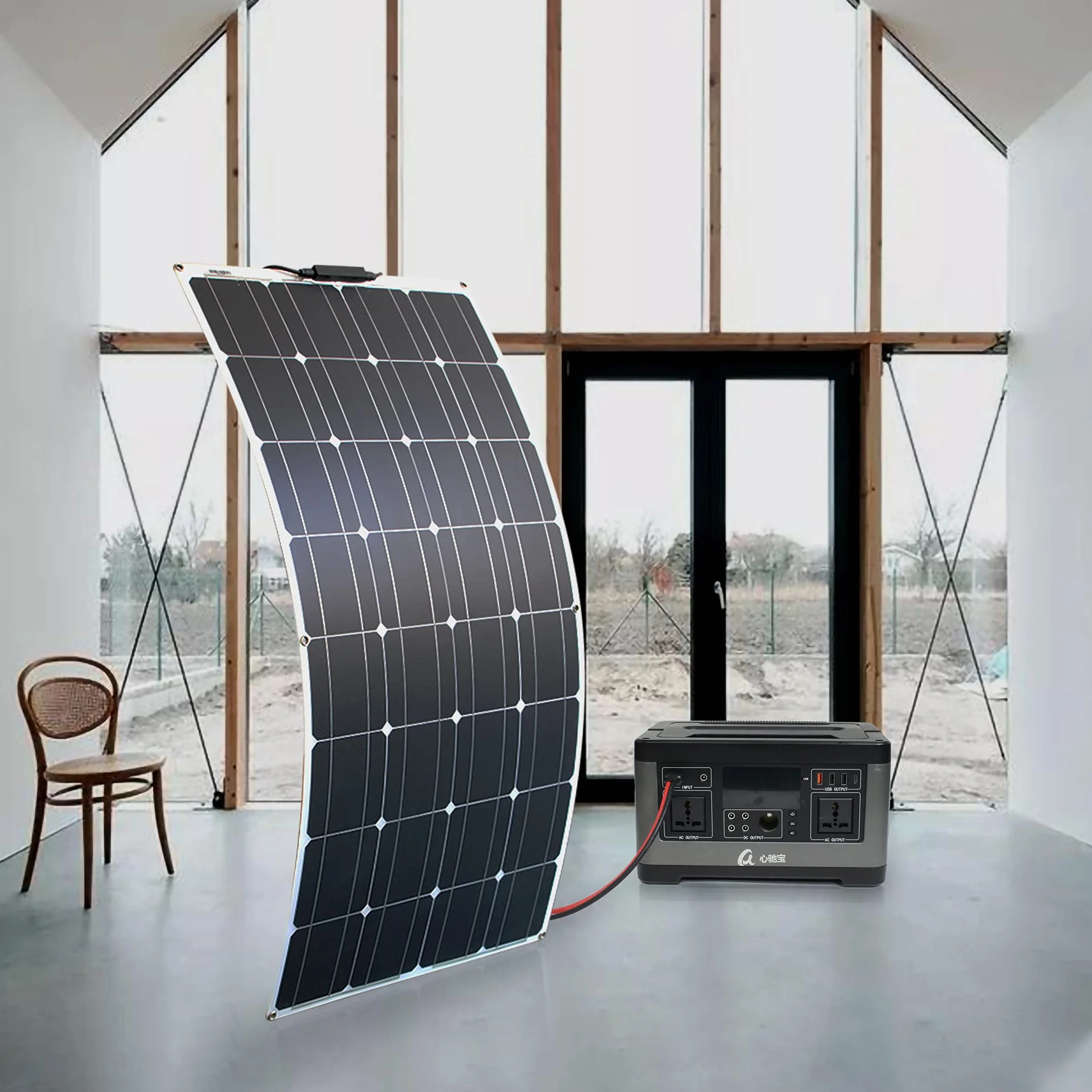100W Flessibile Pannello Solare Kit Monocristallino carica Solare con controller 10A, uscita USB per caricare batterie 12V 24V(GEL AGM) per camper, roulotte, barche, tetti