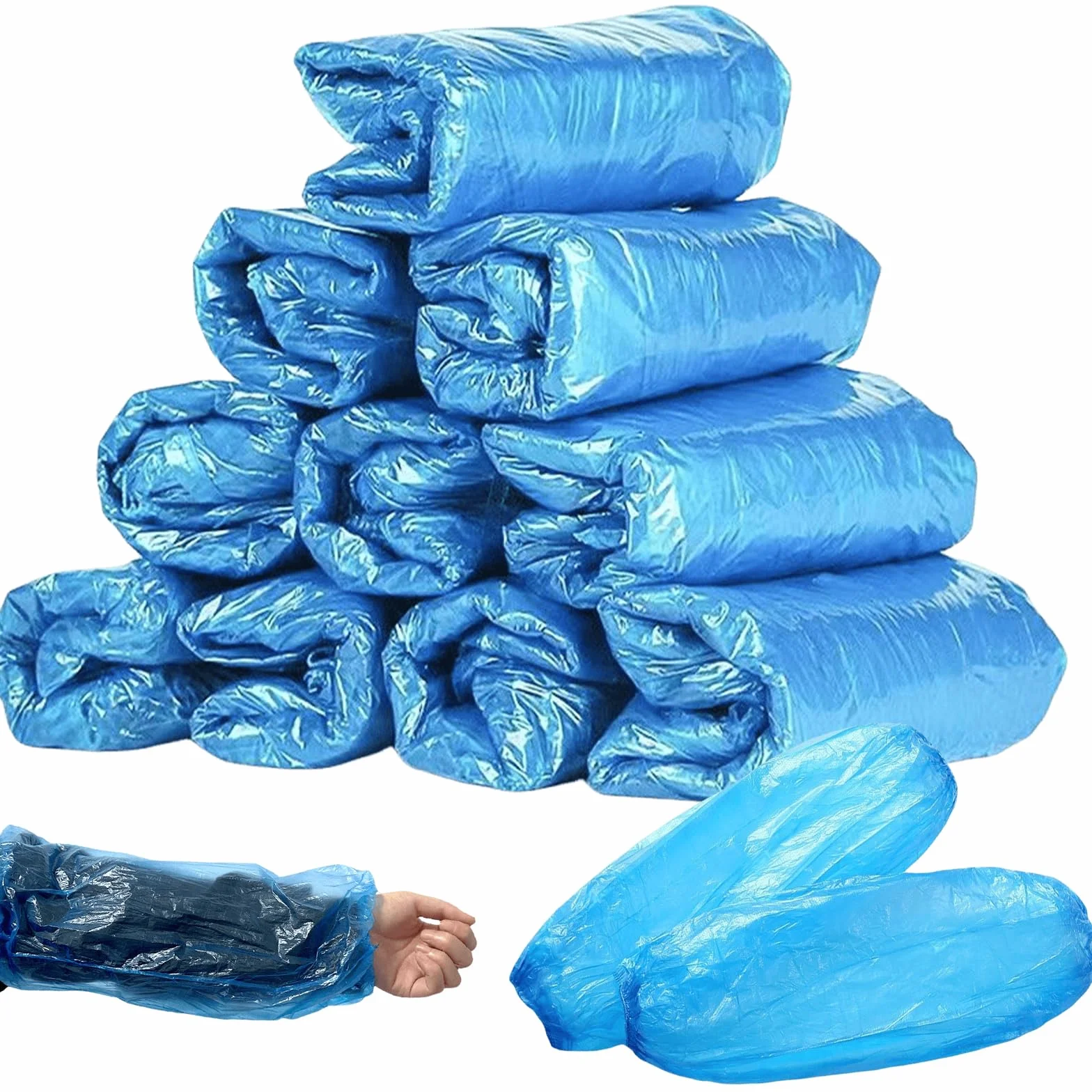 Protezioni per maniche in PE impermeabili 40x20 cm blu