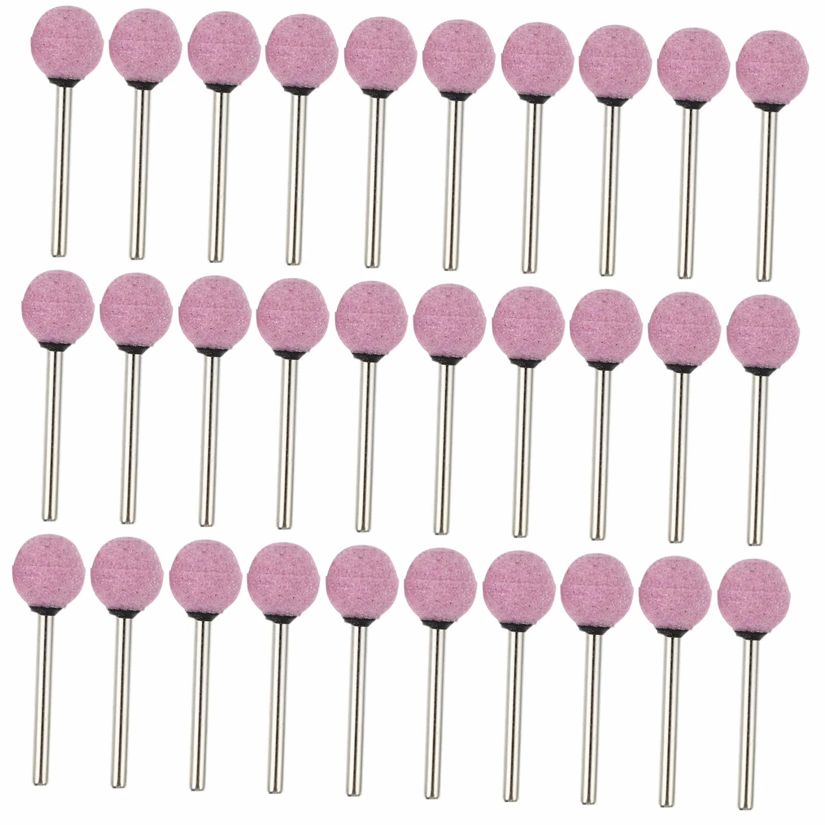 100 Teste Abrasive Sferiche per Lucidatura e Rettifica, Piccole Punte per Molatura a Mola Gambo 3mm, Utensili Pratici per Lavorazioni di Precisione e Pulizia Sbavature, Set