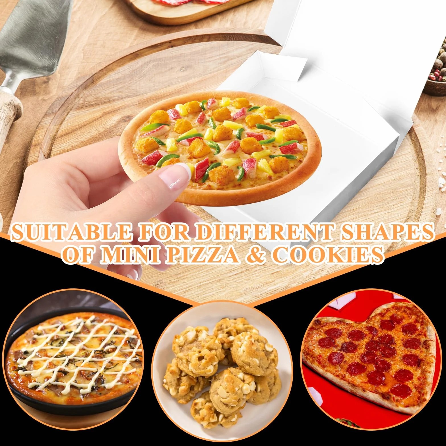 Scatole per Pizza 100 Mini 3,5x3,5 cm Quadrate Cartone Bianco