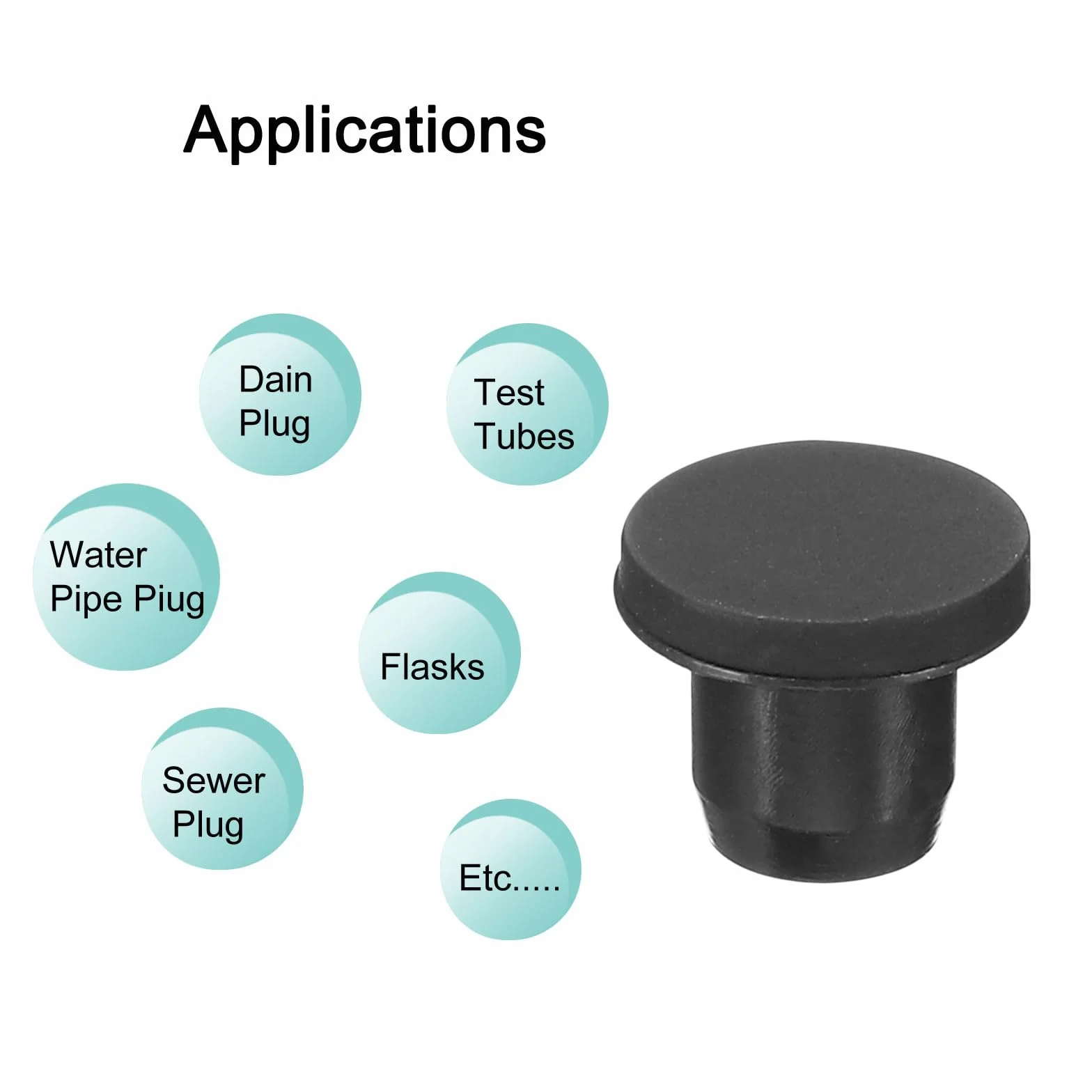 QUARKZMAN Silicone Gomma Tappo Fori 8-8,5mm Tappi Flessibili Morbidi Copriforo Nero