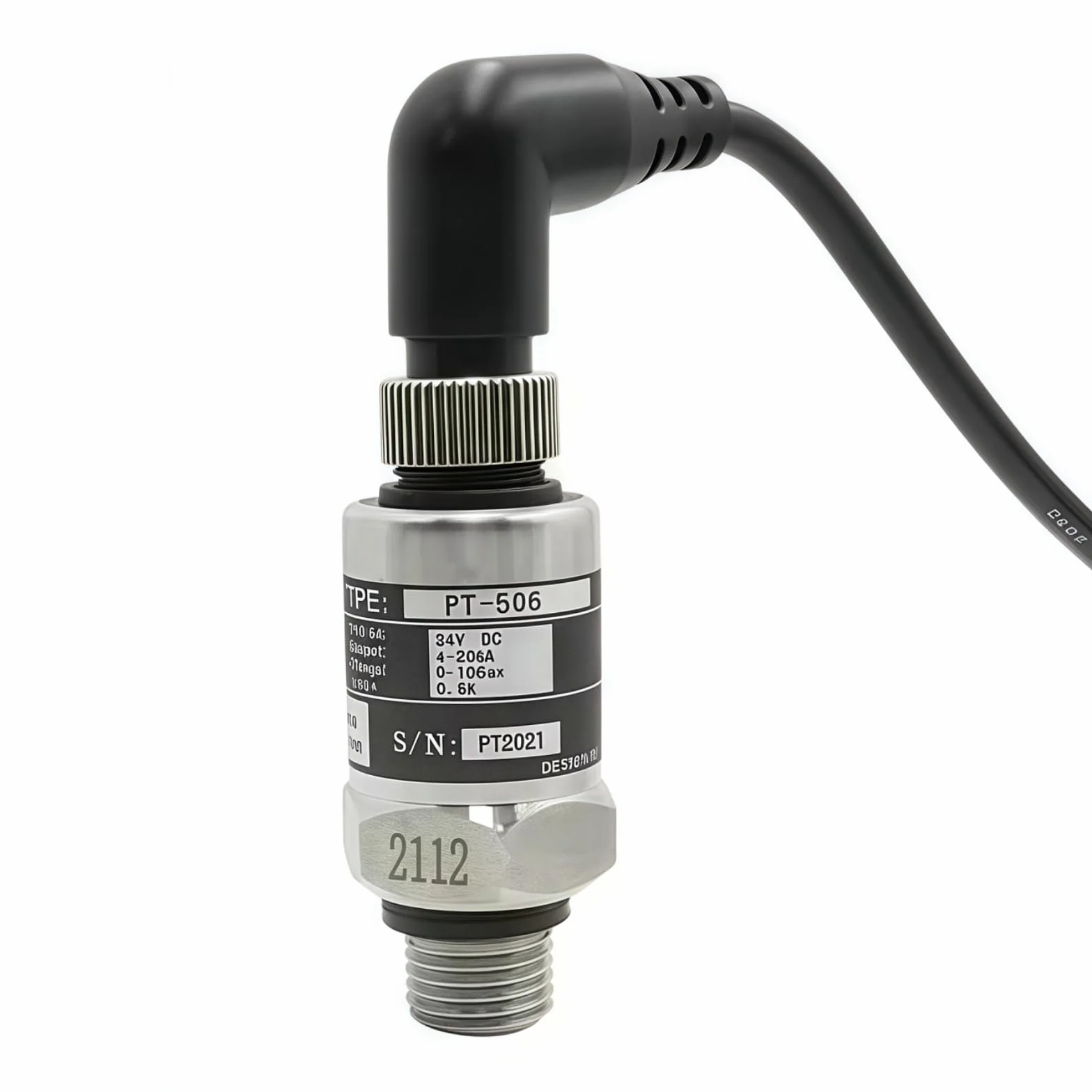 Trasmettitore di pressione in acciaio inossidabile 0-10Bar Sensore di pressione 1 Mpa Trasmettitore di pressione ad alta precisione Sensore di pressione dell'acqua Sensore piegature 24V DC 4-20ma