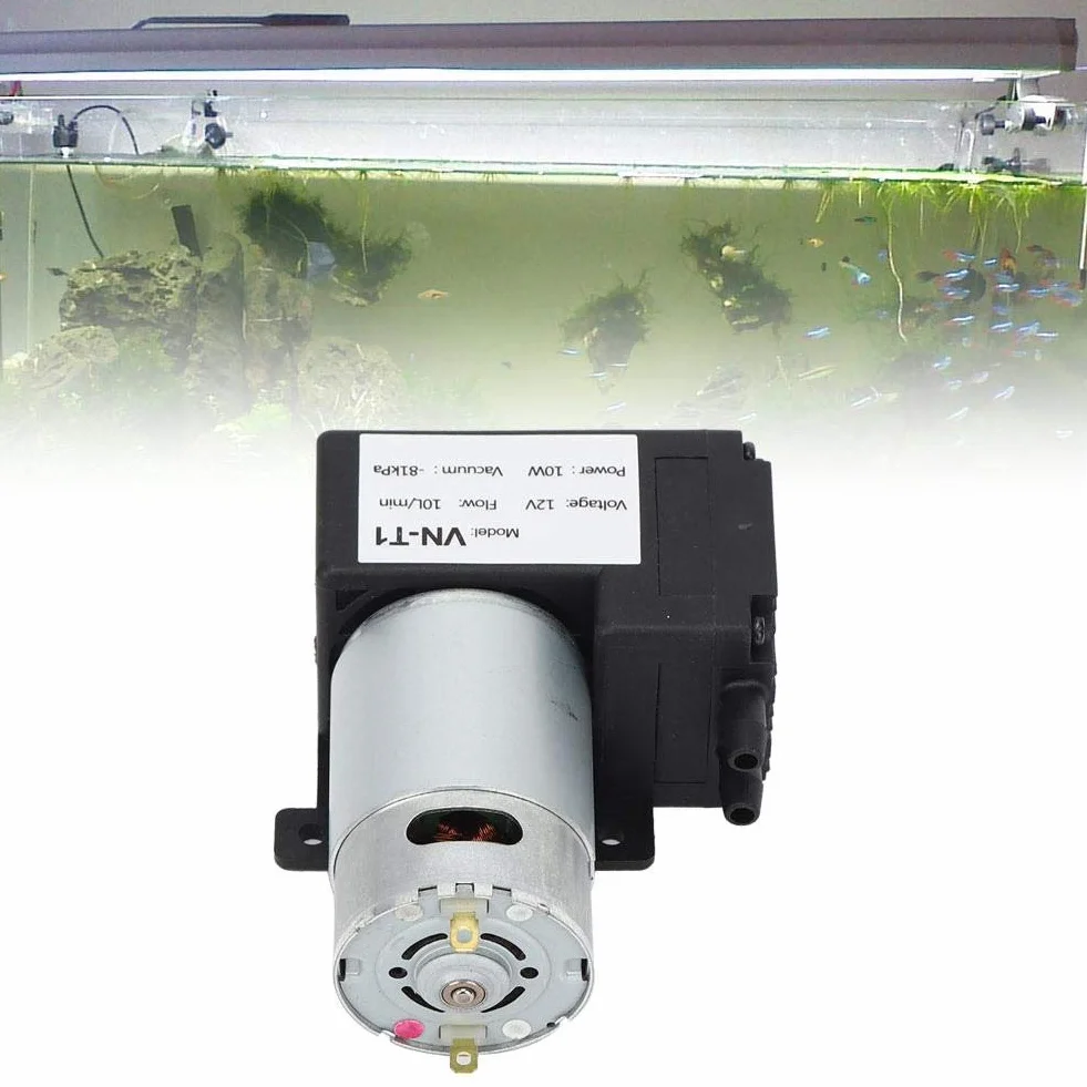 Pompa Vuoto DC 12V 10W Mini Compressore Aria 10L/min Basso Rumore per Laboratorio Applicazioni Medicali
