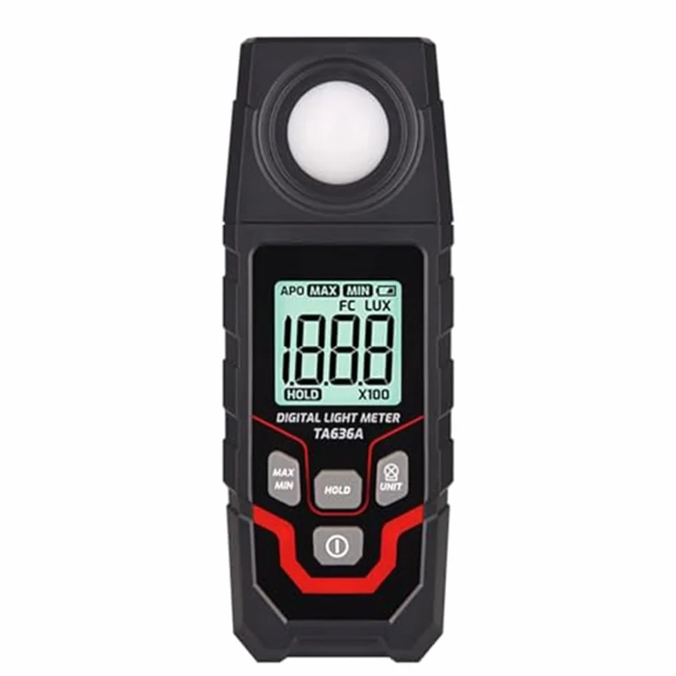 Besttoolifes Lux Meter digitale per uso industriale con alta precisione 0.1-200.000 Lux e misura FC, LCD retroilluminato a 4 cifre, sensore di luce portatile per