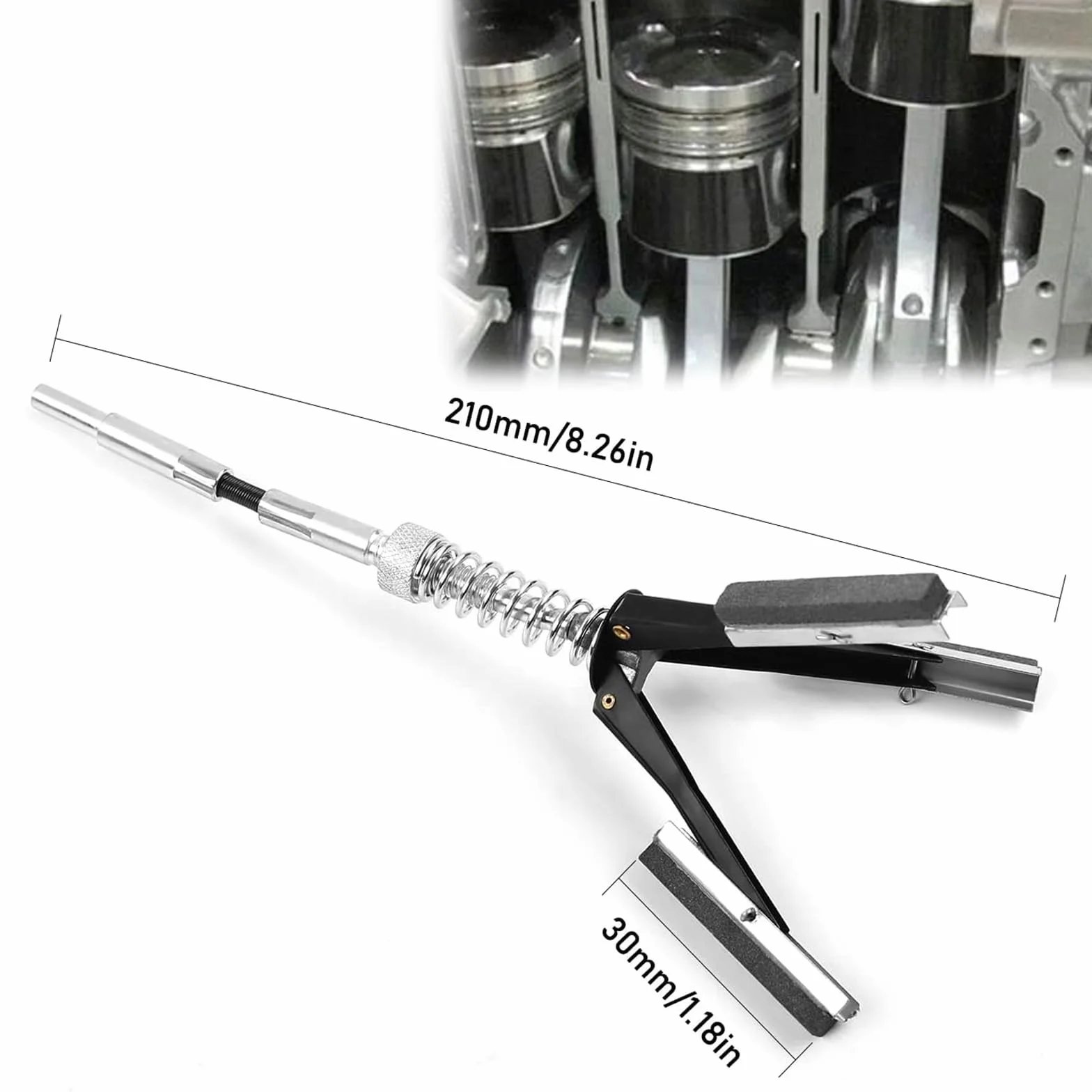 GERUI Dispositivo a cilindro Hon, 3 ganasce per lucidatura, spazzola regolabile 19-64 mm, cilindro freno auto, tubo, foro, utensile levigatura, ricambio auto, camion