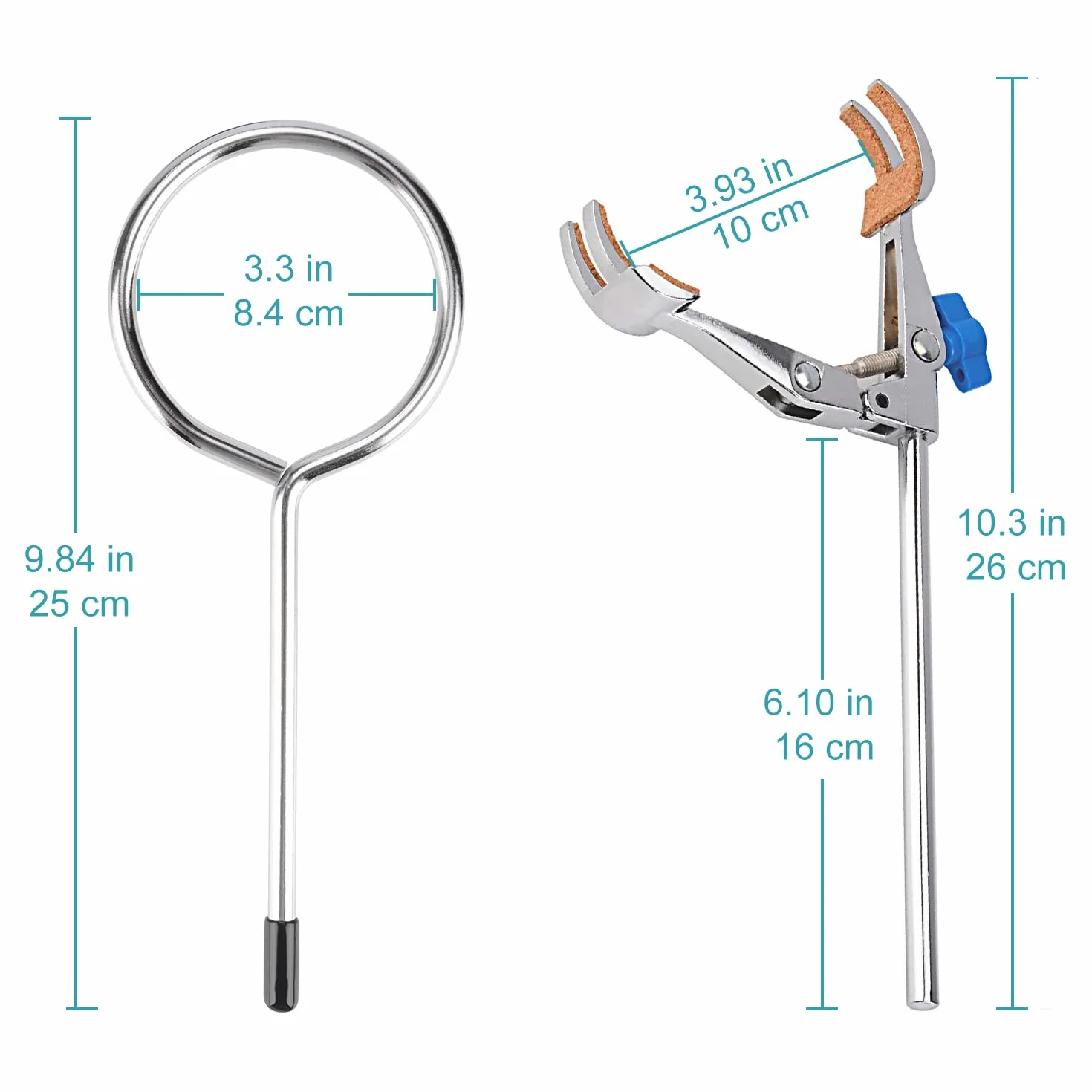 Stonylab Supporto in Acciaio per Laboratorio con Asta 56.9 cm e Morsetto 4-Prong