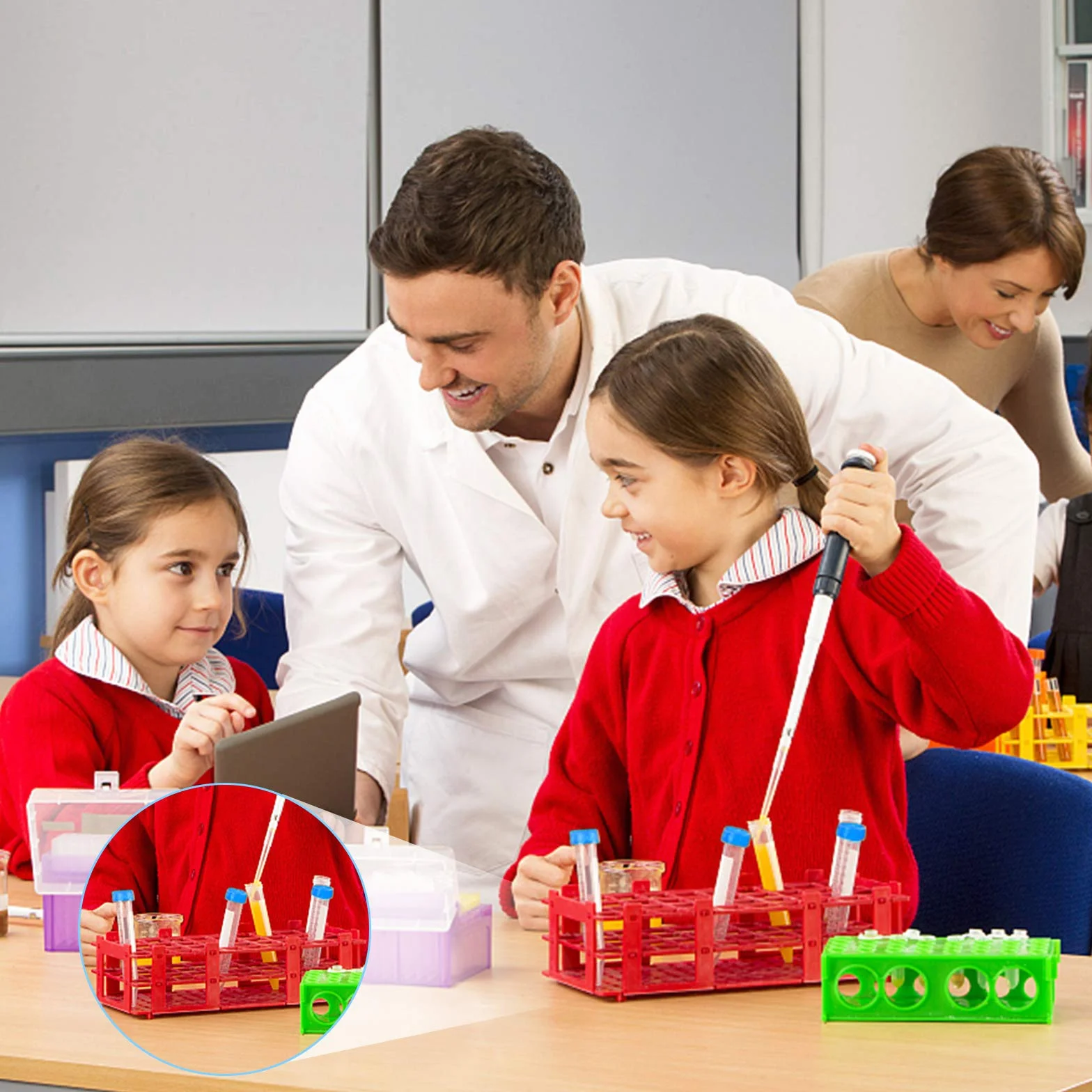 Probówki do wirowania 60 szt. 10 ml plastikowe z podziałką do przechowywania próbek laboratoryjnych