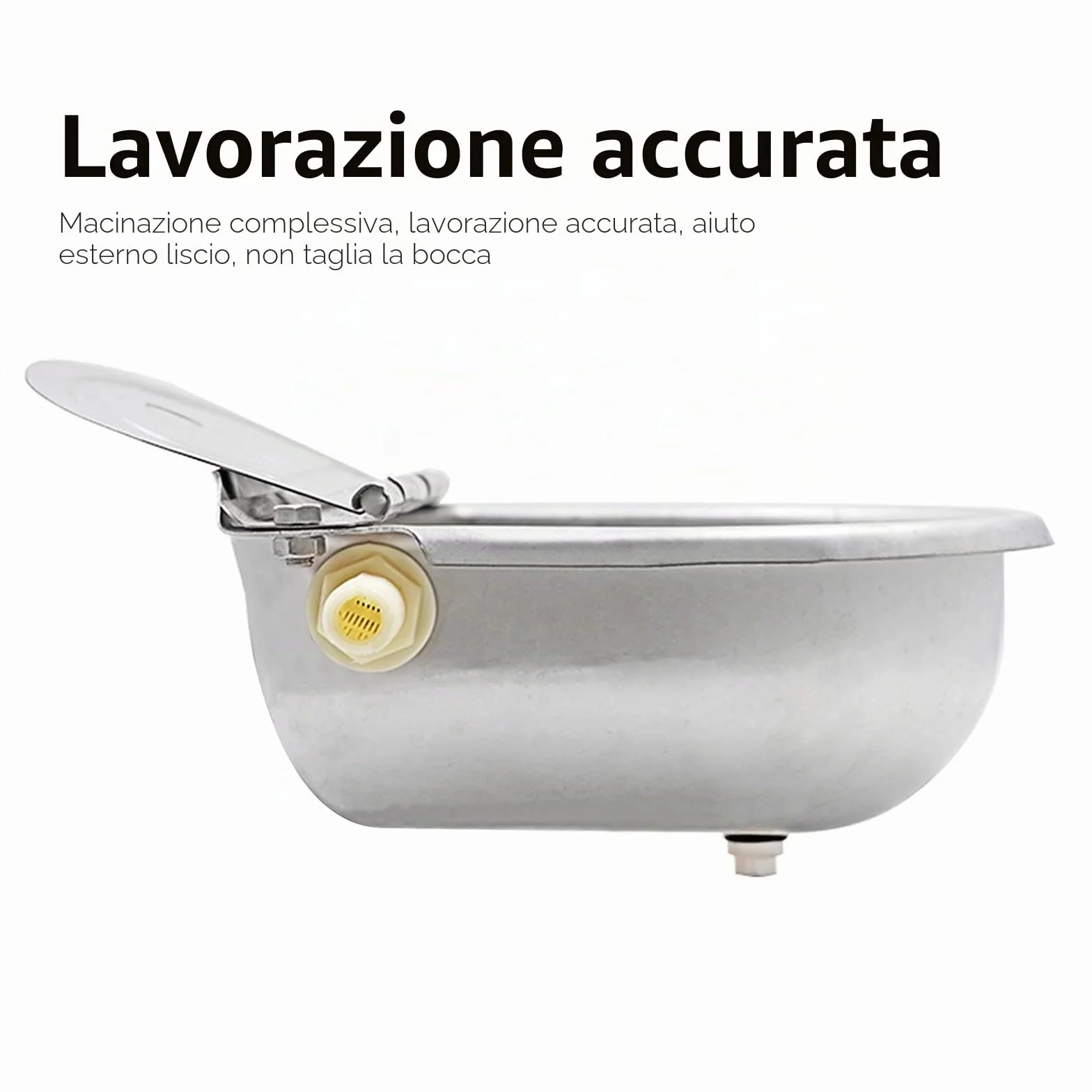 Abbeveratoio Automatico in Acciaio Inox 2 Valvole a Galleggiante Regolabili Tappo di Scarico per Animali