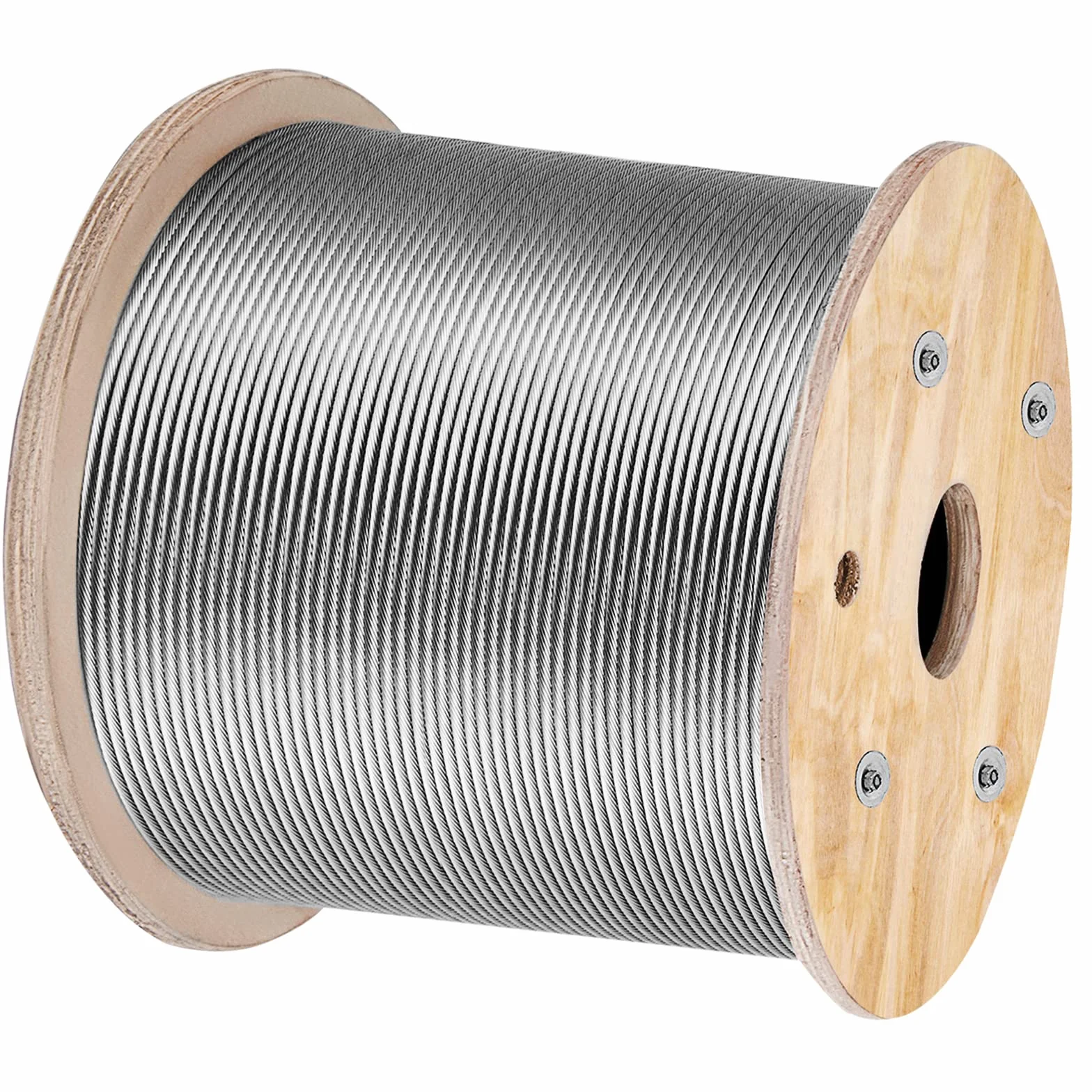 VEVOR Cavo in Acciaio Inossidabile 3/16"x 1000ft T316 1x19 Fili Costruzione Intrecciato per Luci a Corda Recinzione Balaustra