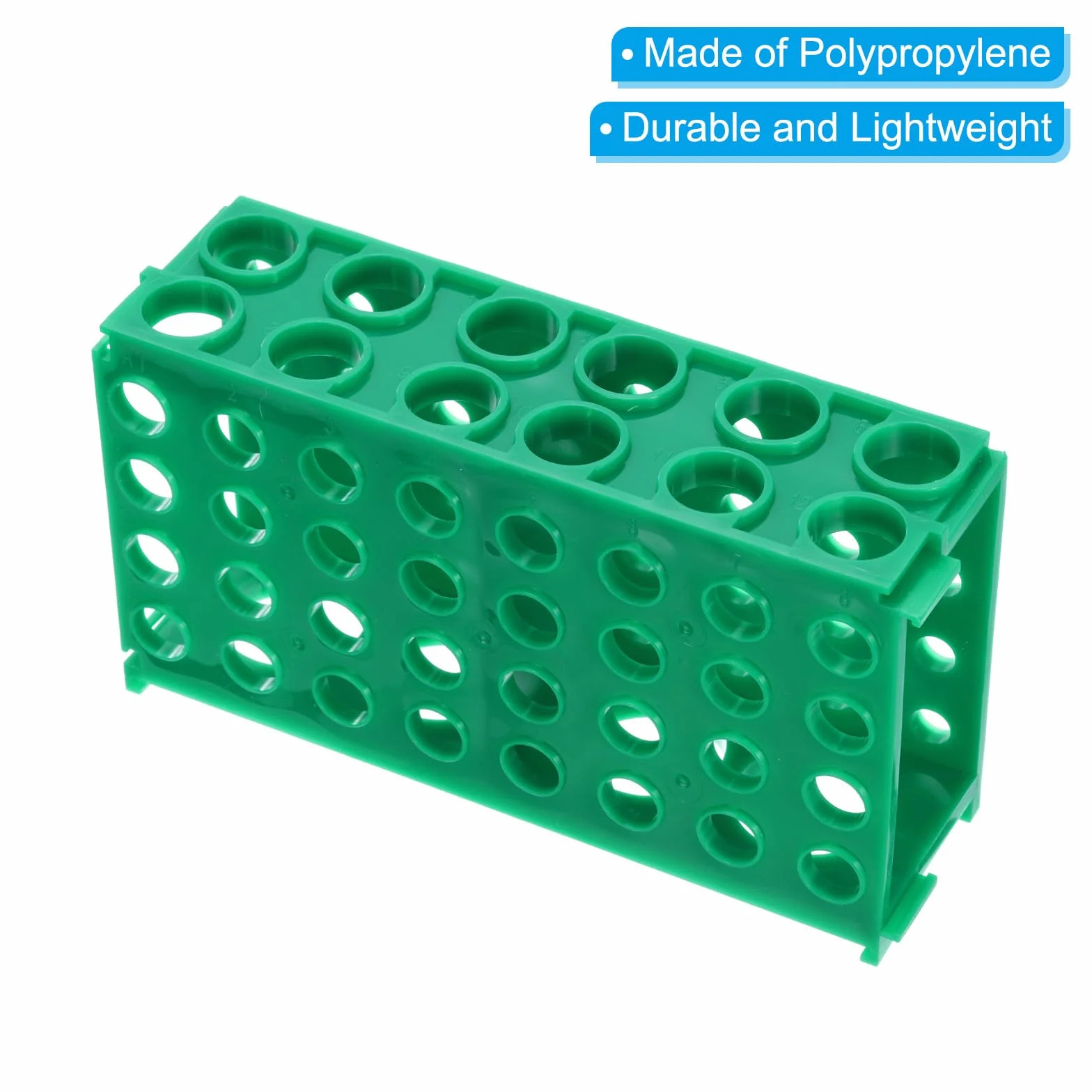 PATIKIL Porta Provette Da 80 Pozzi 1 Pezzo Porta Flaconi A Quattro Pannelli Supporto Per Provette Da Centrifuga Per Microprovette 0.5/1.5/2/10/15/50ml Verde