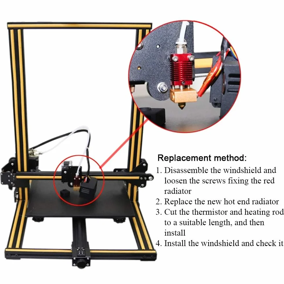Kit di Estrusori per Stampanti 3D Kit di Estrusori Ender 3 Hotend con 5 Ugelli Estrusore per Stampante 3D MK8 Hot End Kit per Ender-3 pro Creality CR-10 CR-10S S4 S5 Stampante 3D
