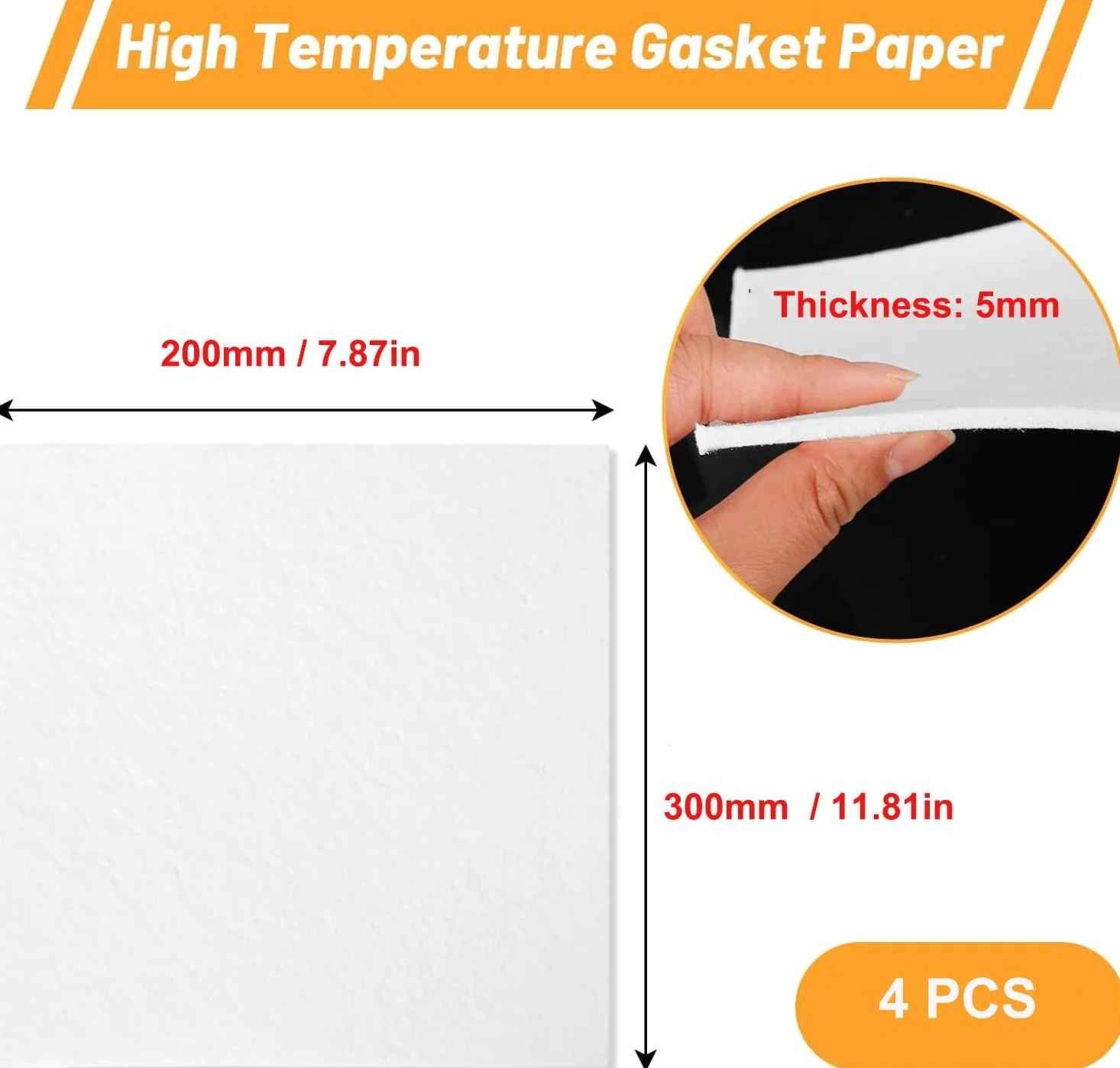Carta Isolante in Fibra Ceramica Ad Alta Temperatura Foglio Ignifugo per Forni e Caldaie 5mm