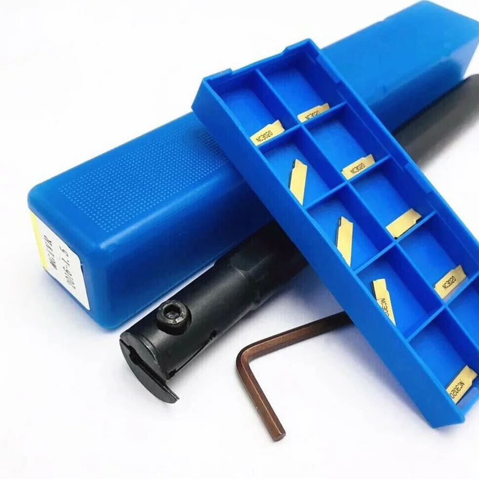 MGIVR2016-1.5 - Supporto per scanalatura interna CNC + 10 inserti in metallo duro MGMN150-G + 1 chiave inglese
