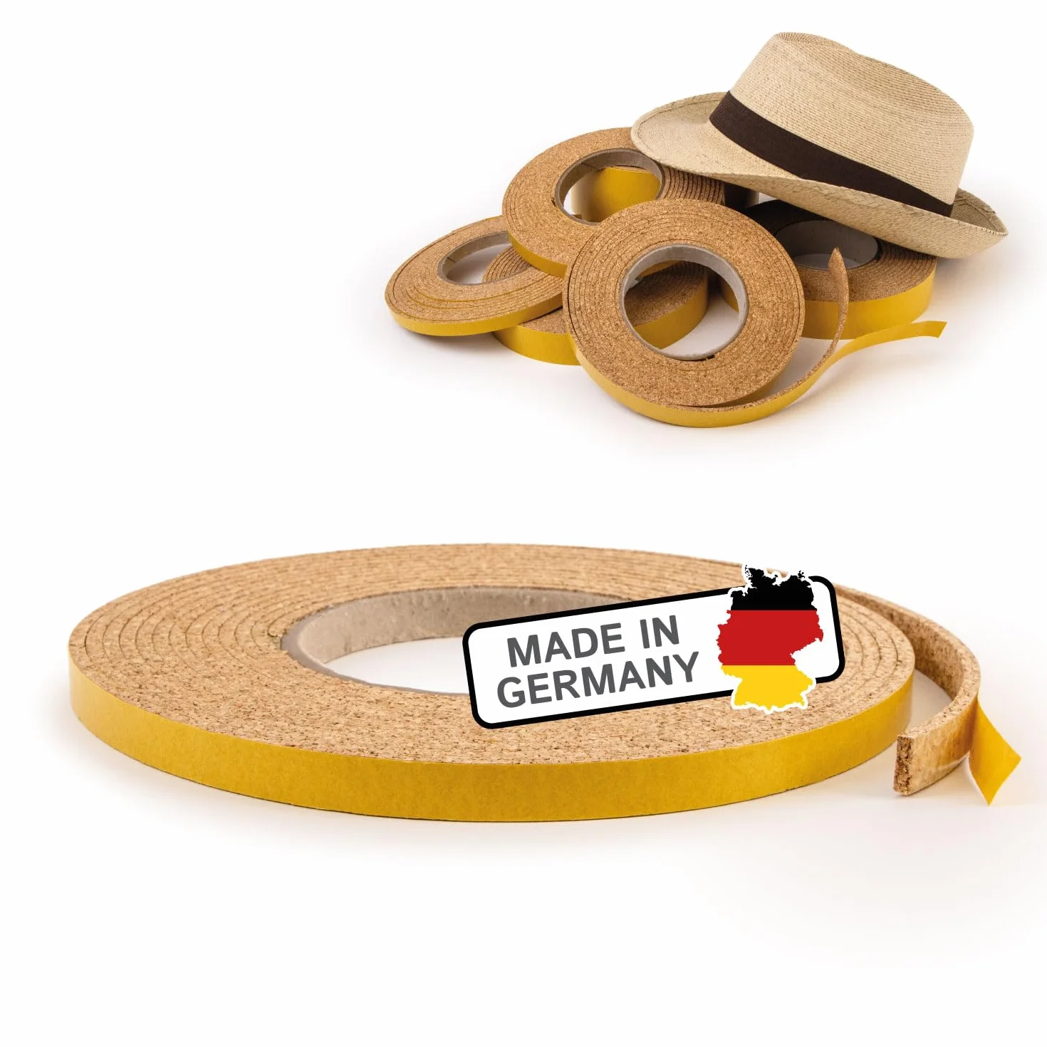 The Felt Store Nastro di sughero autoadesivo 5 m x 10 mm x 3 mm Made in Germany