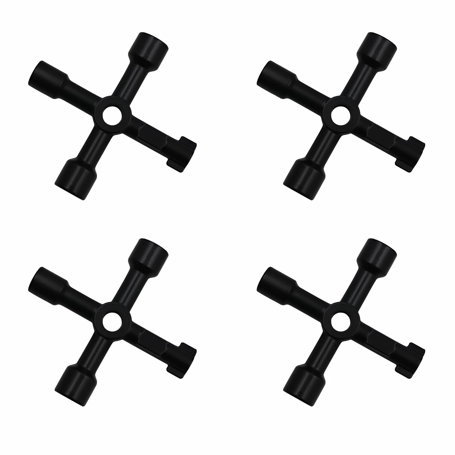 Set di 4 chiavi multiuso multiuso a 4 vie - Chiave universale in lega di zinco - Chiave a croce per contatore del gas, acqua, elettricità, armadietto dei medicinali, ascensore e scatole tecniche, p