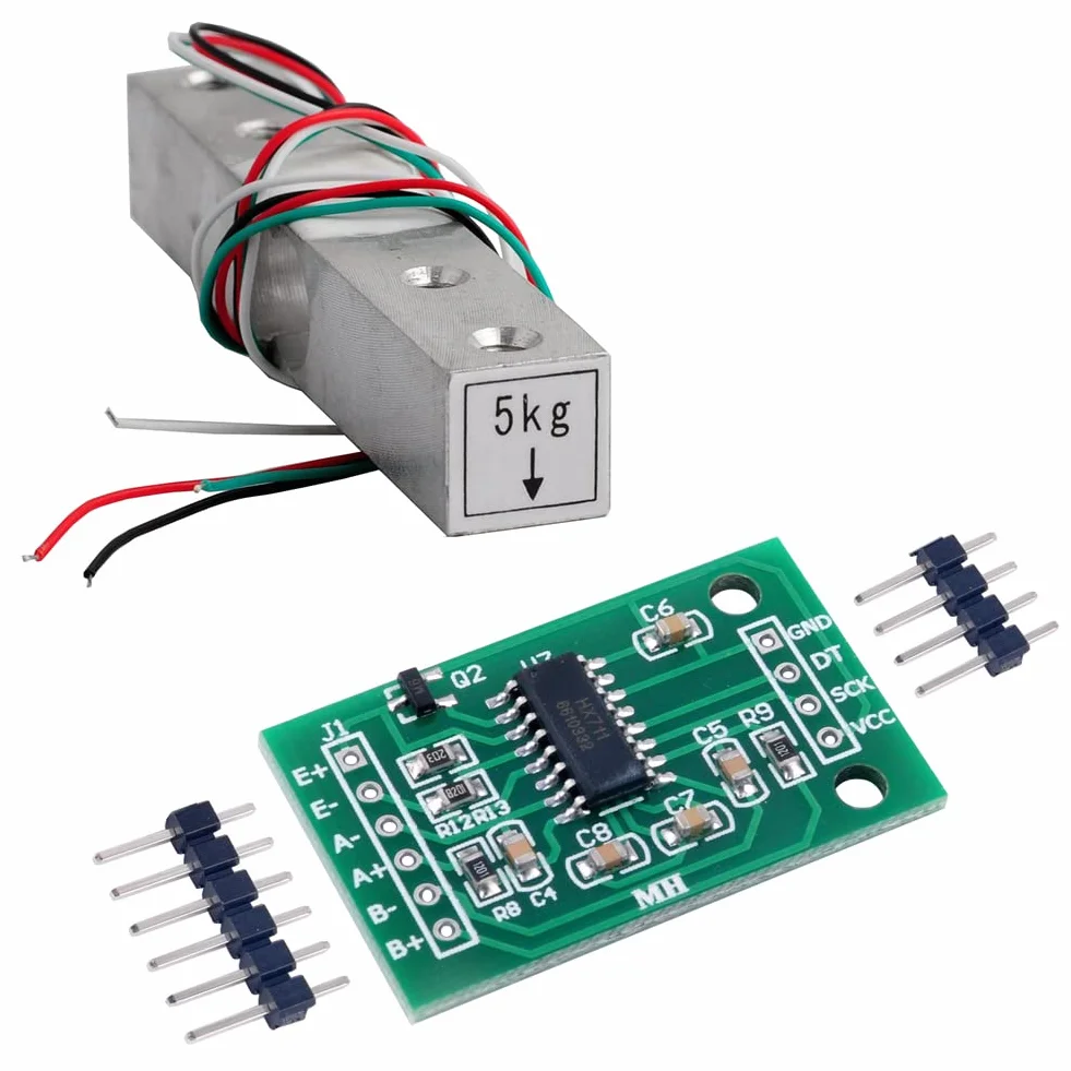 DIYmalls Cella di carico 5 kg sensore di peso + modulo amplificatore HX711 AD per Arduino (5 kg)