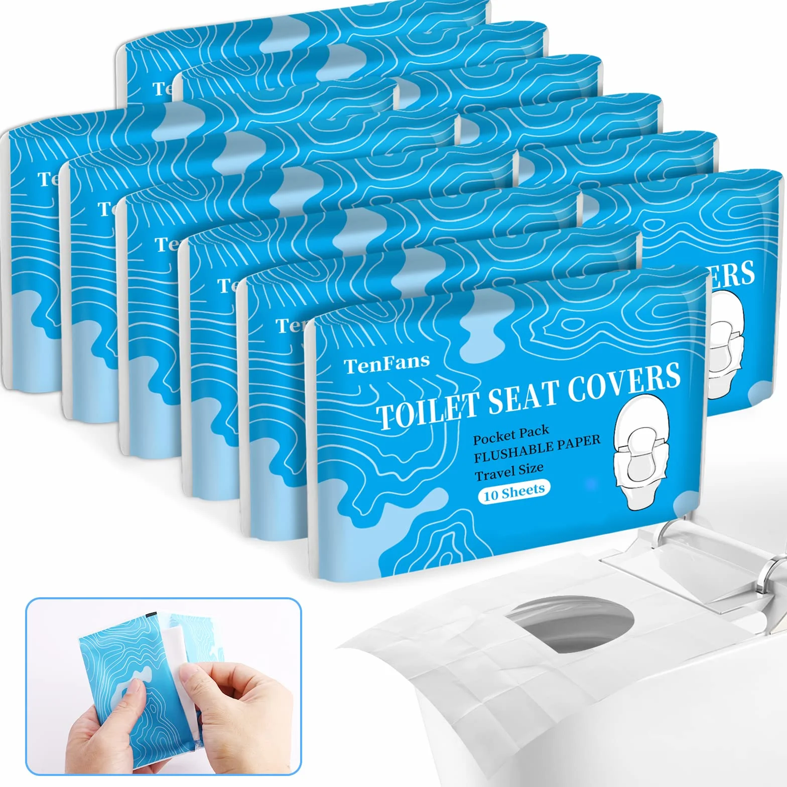 Tenfans 120 pezzi carta monouso XL solubile acqua lavabile compatibile vanyo-mtd-001