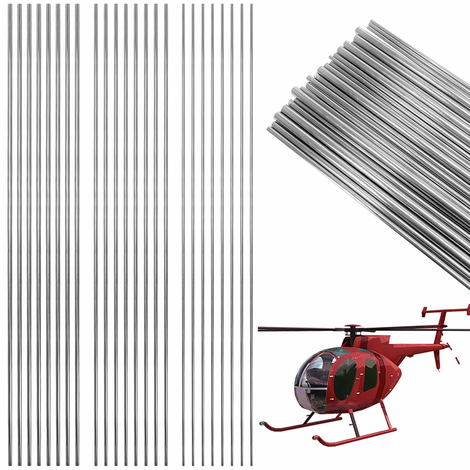 Aste Rotonde In Acciaio Inox 304 1.5mm 2mm 3mm 300mm Tondino Barre In Metallo Solido 24 Pezzi