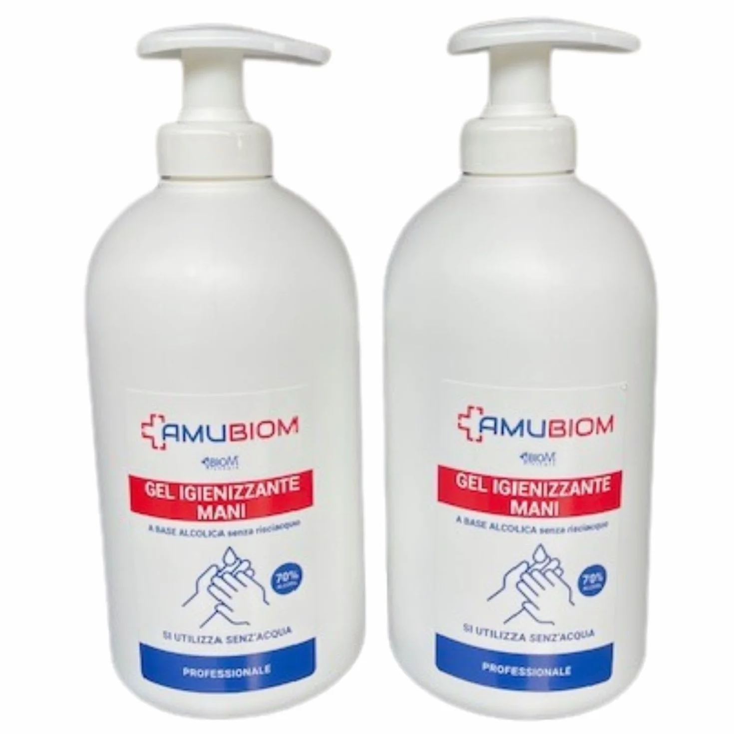 BioM Laboratorio della Natura - Gel Igienizzante Mani con 70% Alcool, Glicerina e Profumo di Limone - Antibatterico Senza Risciacquo, Idratante e Veloce Asciugatura - 2x500ml
