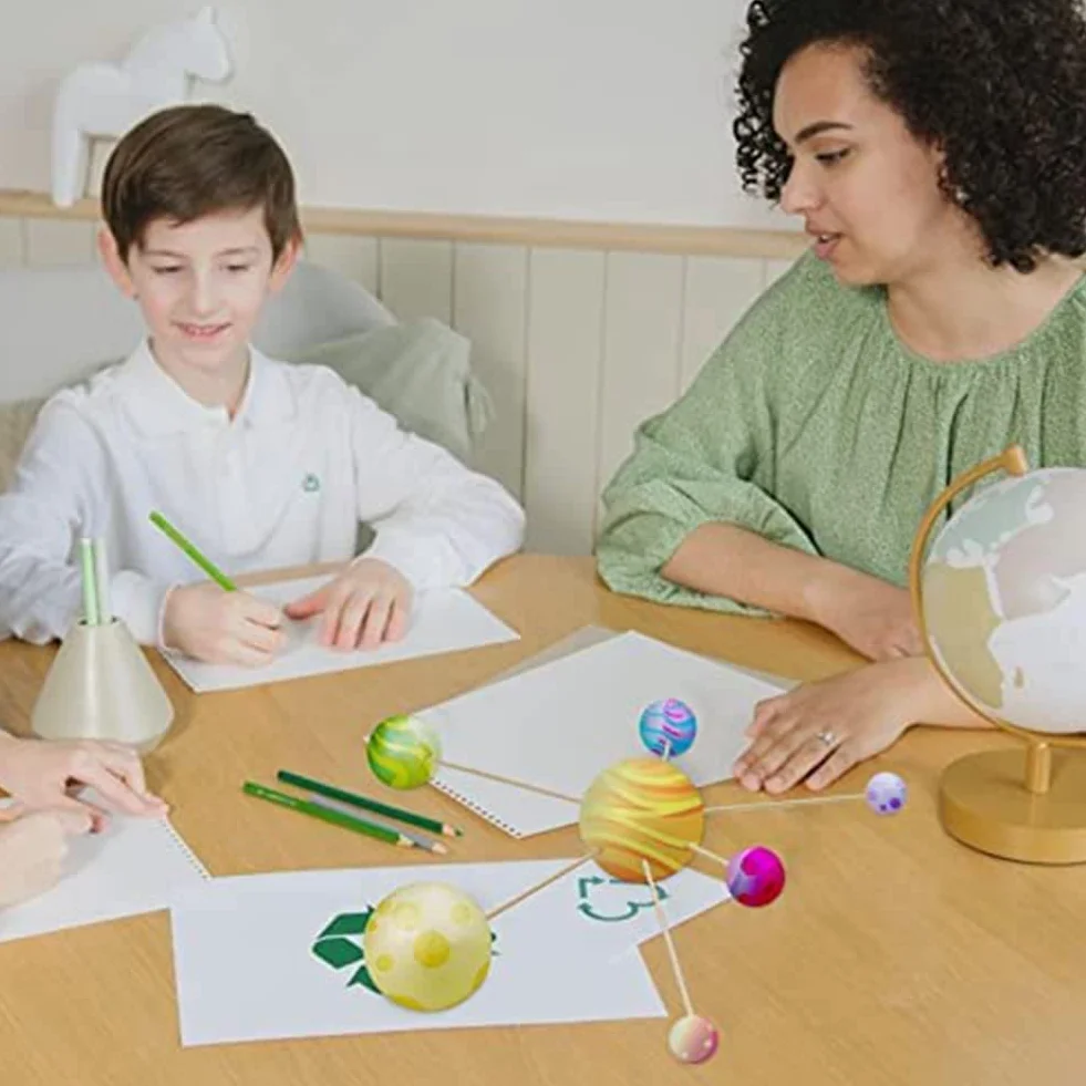 PlanetModel Crafts - Kit per progetti di solare, 14 sfere di polistirolo di dimensioni miste, per progetti scientifici scolastici