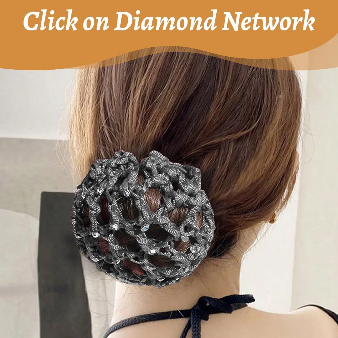 Retine per Capelli Chignon Elastiche Invisibili 4 Pezzi per Capelli Lunghi