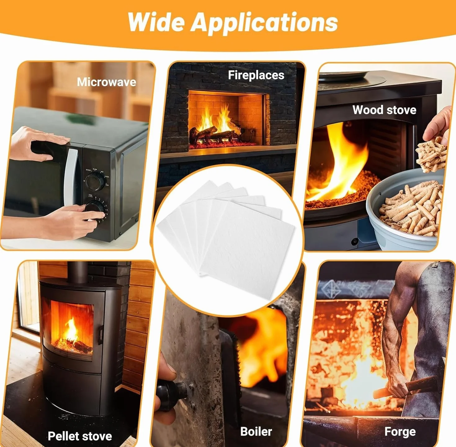 Carta Isolante in Fibra Ceramica Ad Alta Temperatura Foglio Ignifugo per Forni e Caldaie 5mm