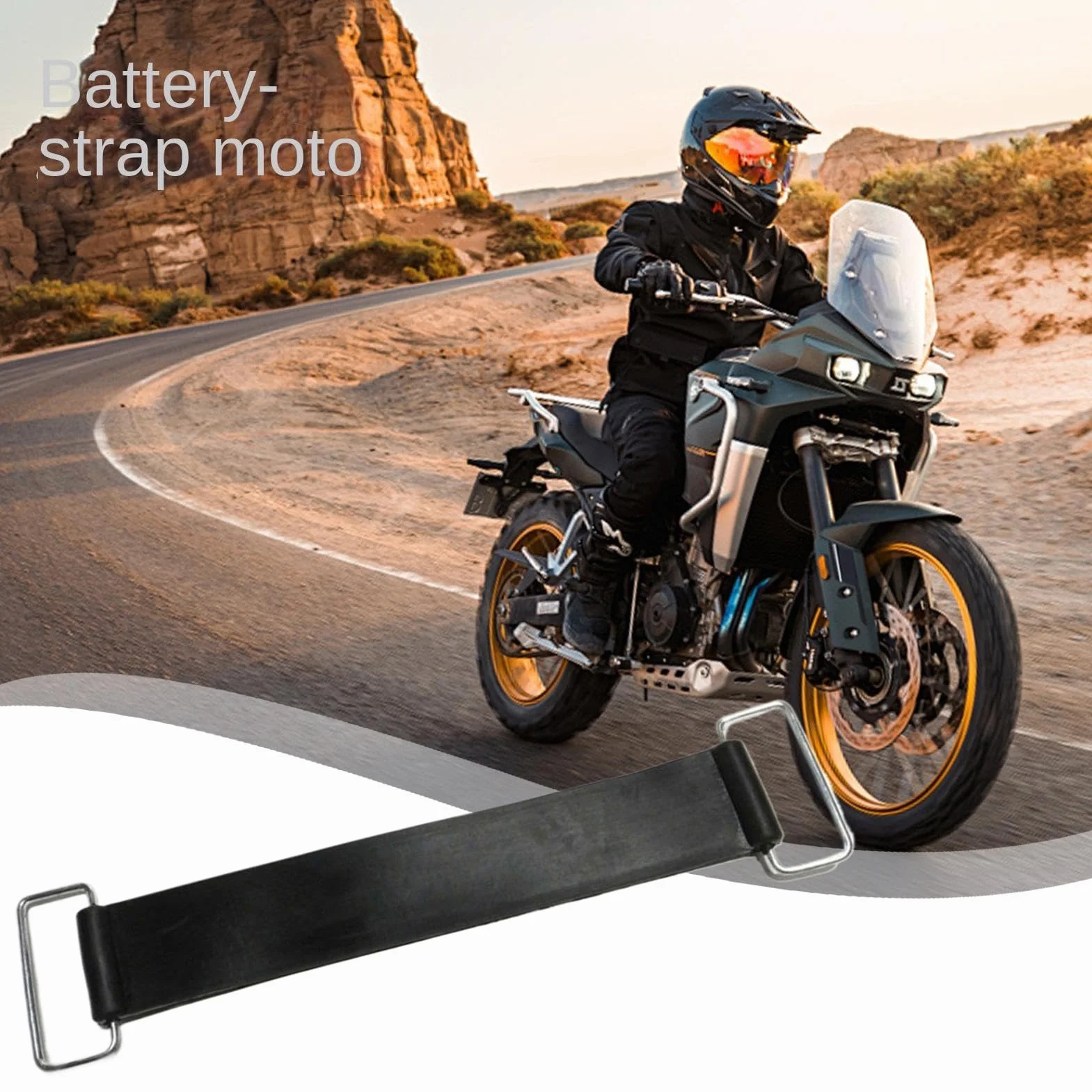 Cinghia elastica per batteria moto | Fascia estensibile fissa per vano portabatteria | Sostituzione esterna