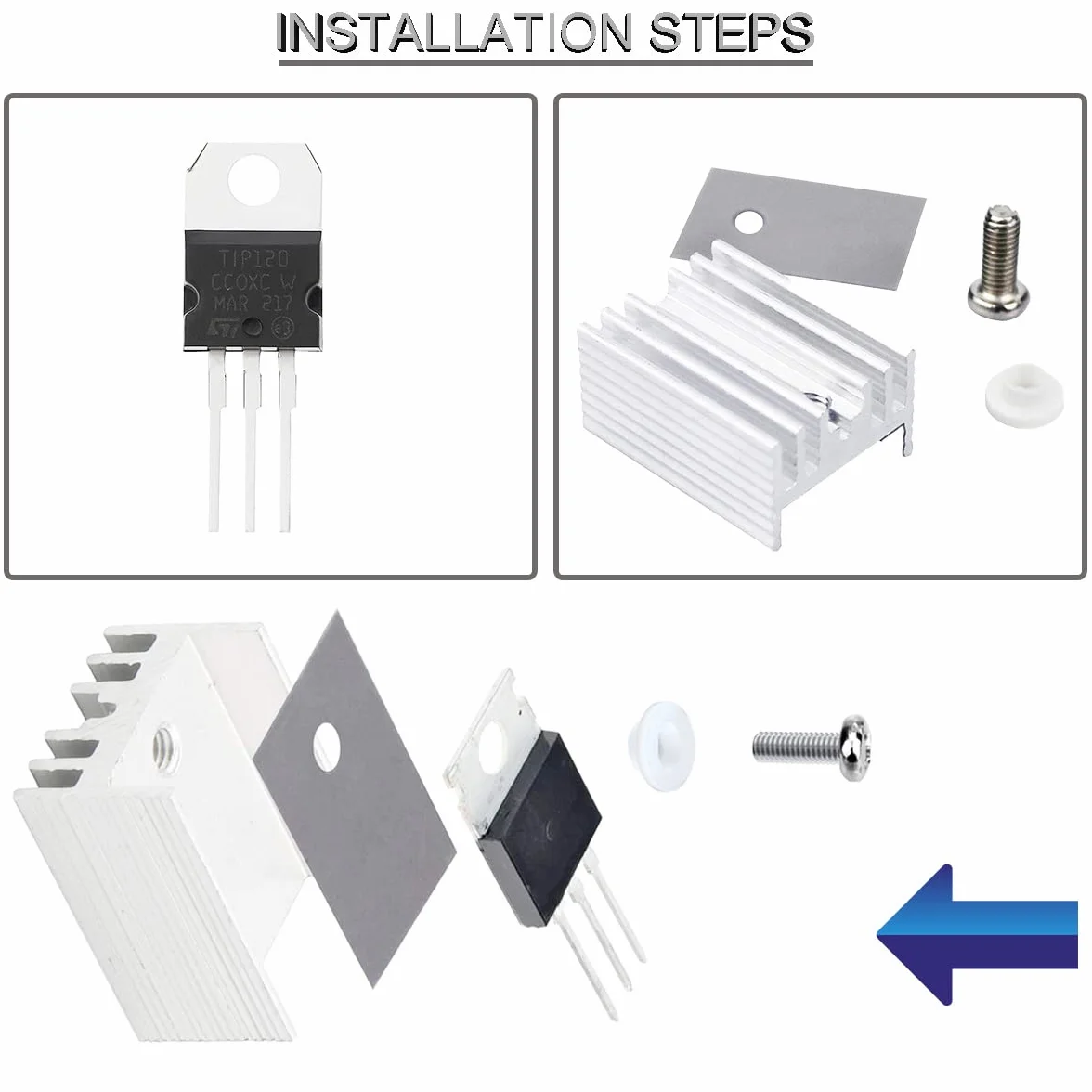 TIP120 Transistor NPN 5A 60V TO-220 Darlington di potenza epitassiale in silicio per Arduino