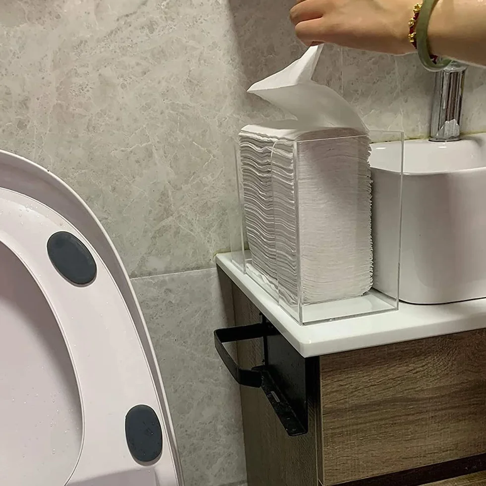 Dispenser per Asciugamani di Carta da Appoggio, Porta Tovaglioli per Asciugamani Trasparenti, Adatto per Asciugamani di Carta Piegati Un Z, Piegati Un C o Piegati Multipli