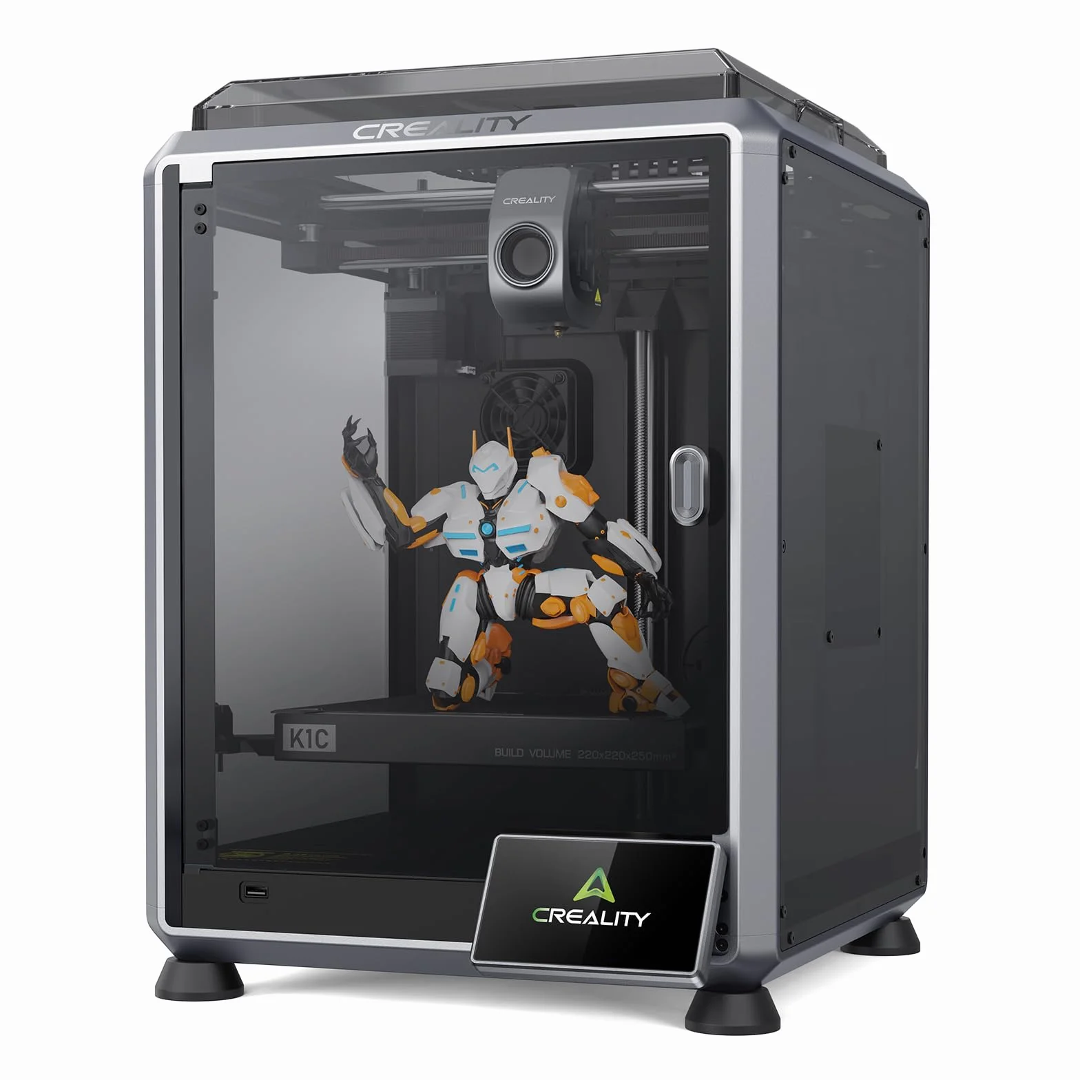 Creality K1C - Stampante 3D, 2024, 600 mm/s, senza intasamento, aggiornamento K1, con fotocamera AI, stampa a 300 °C, supporto di filamento in fibra di carbonio, per principianti