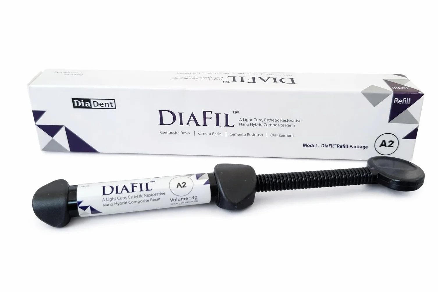 DiaDent Diafil Composito Fotopolimerizzabile 4 g – Materiale Composito Alta Resistenza Colori A1 A2 A3 A3.5 A2O A3O B2