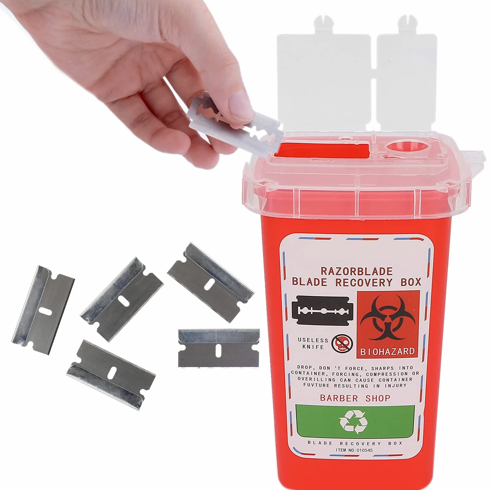 Contenitore per Lame in Plastica Resistente agli Agenti Chimici Rosso