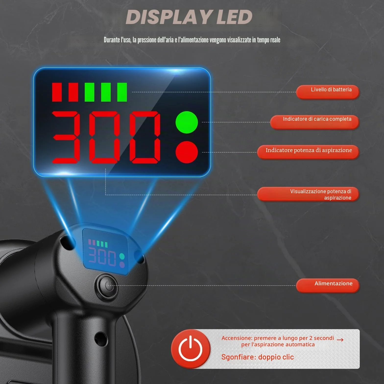 Ventosa a Batteria per Piastrelle Ventosa Elettrica,Diametro 24 cm, 2 Motori, 300 KG di Forza di Aspirazione,Batteria da 4000 mAh, Display LCD per Potenza di per Pavimenti, Piastrelle Murali, Vetro