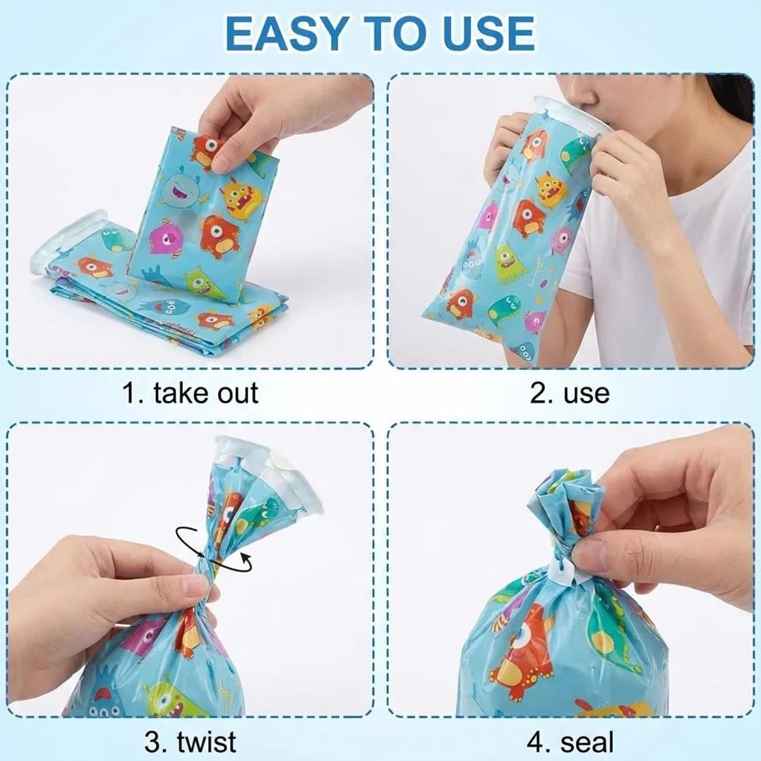 Sacchetti Vomito Monouso Emesis Anti-Perdita 10 Pezzi per Bambini Adulti Viaggio Auto