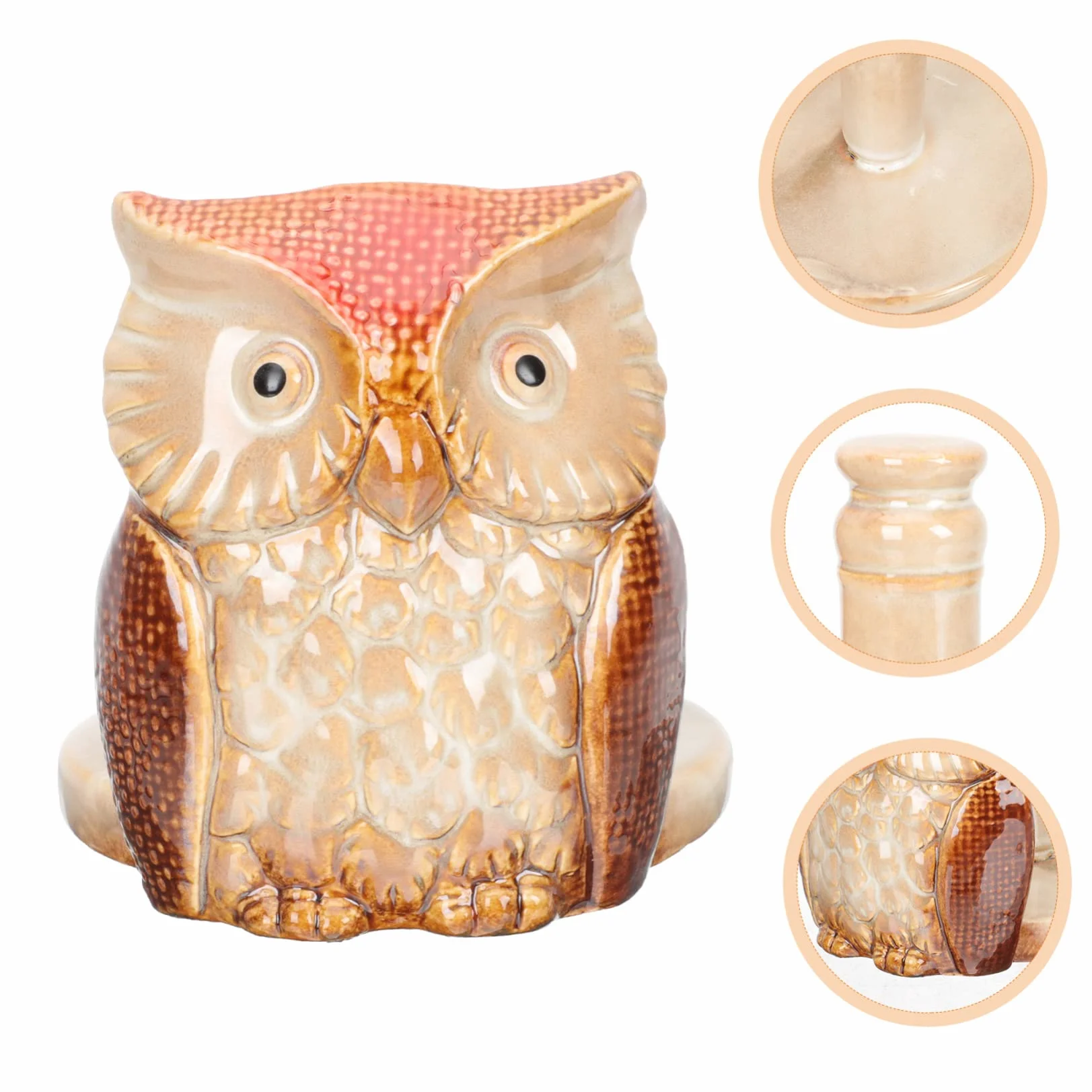 Housoutil Portarotolo Di Carta a Forma Di Civetta in Ceramica Per Scrivania e Cucina