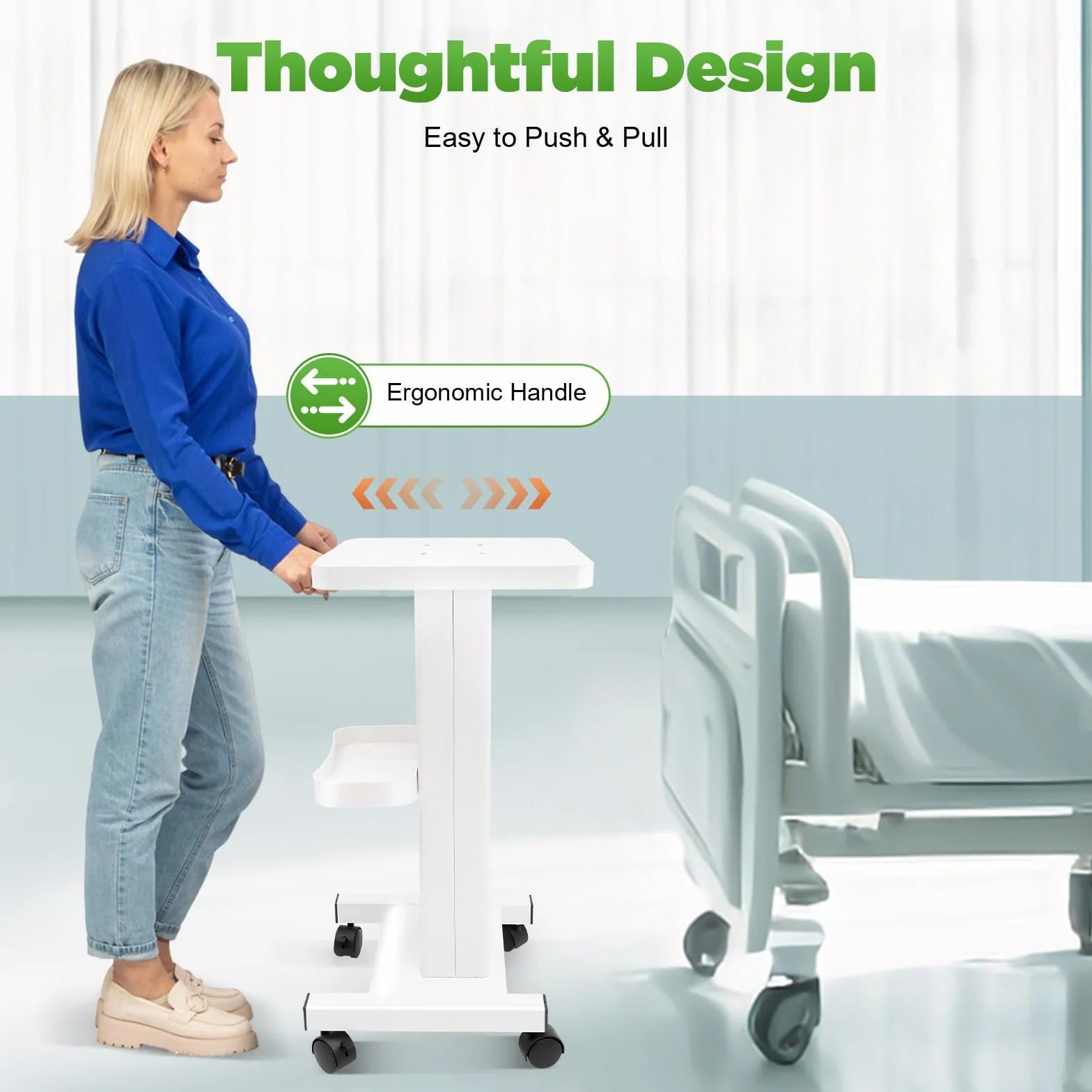 Carrello da laboratorio in metallo | Carrello medico | Carrello a rotelle per salone di bellezza a 2 piani | Carrello medico | Carrello dentale | Carrello dentale