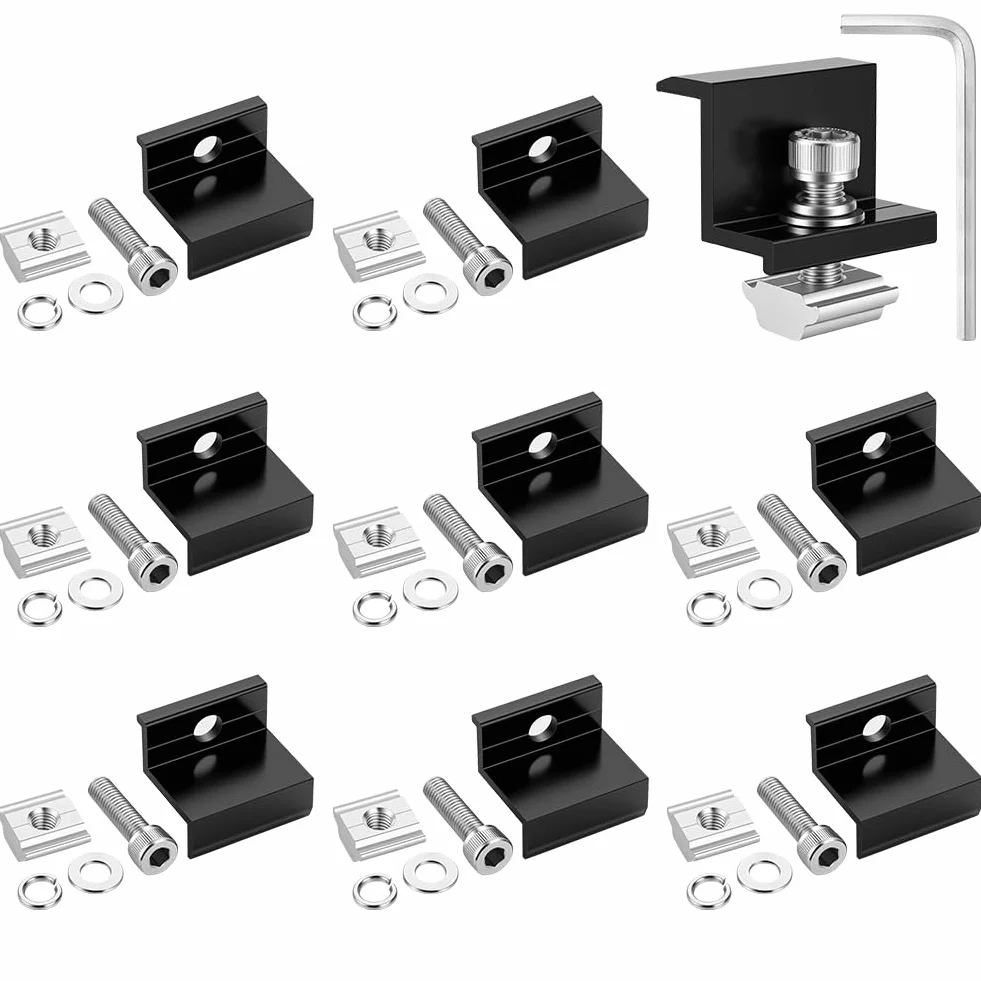 Kit Staffe Fotovoltaici 8 Pezzi per Montaggio su Tetto per Camper Barca Tetti