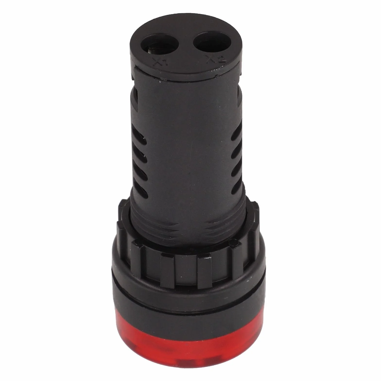 AD16-22SM - Segnalatore acustico ottico con segnale acustico con AC/DC 12V 24V 220V LED rosso lampeggiante foro di montaggio da 22 mm per uso industriale (AC/DC 24V)
