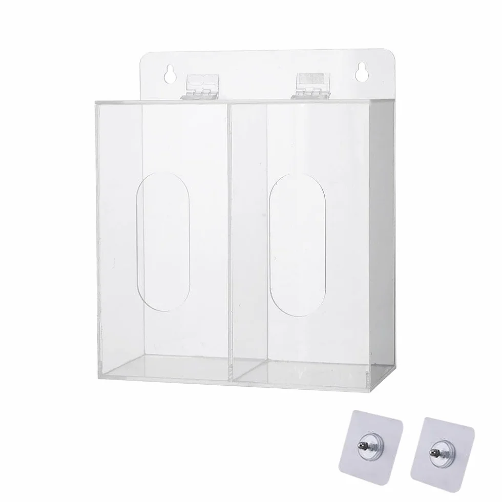 Dispenser per maschere facciali in acrilico usa e getta con coperchio contenitore da parete M
