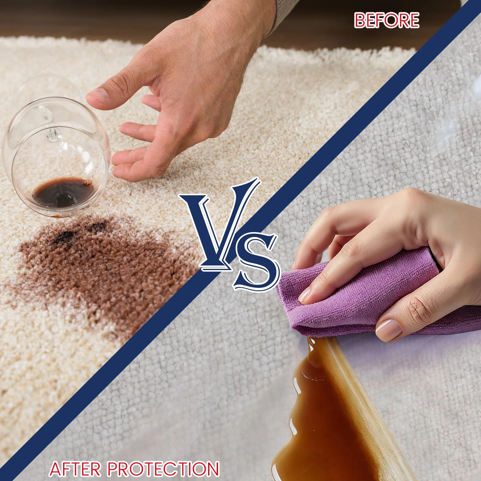 ADHES Pellicola Protettiva Per In Moquette, 60 CM X 61 M, Trasparente Autoadesiva, Antipolvere Pellicola Protettiva Temporanea In Plastica, Resistente All'Acqua