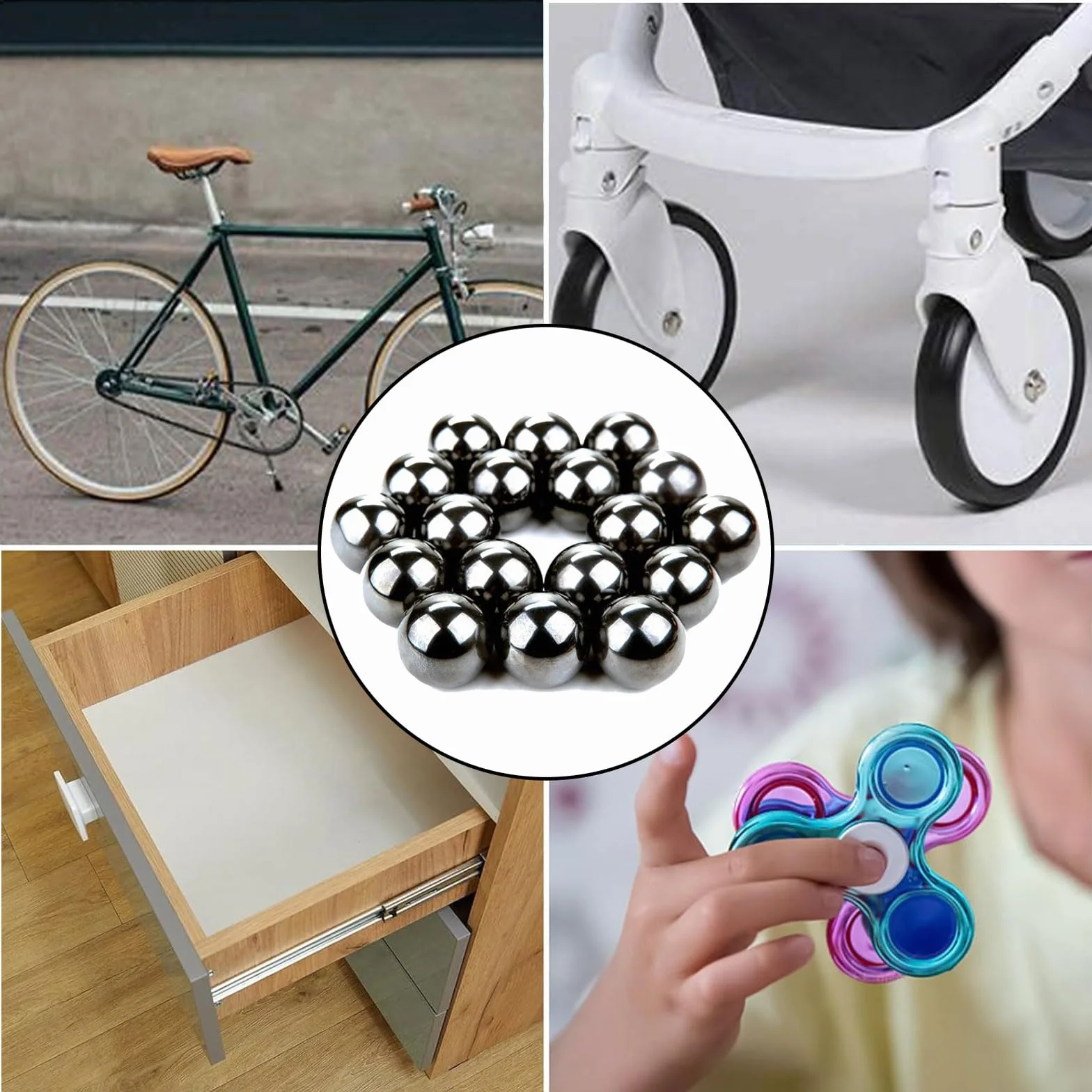 620 Pz Sfere Acciaio Cuscinetto Bici, Sfere Acciaio Inossidabile, Cuscinetti a Sfera in Acciaio, Acciaio Inox Cuscinetti, Per pezzi di ricambio di ruote di bicicletta, 1-8 mm (12 misure)