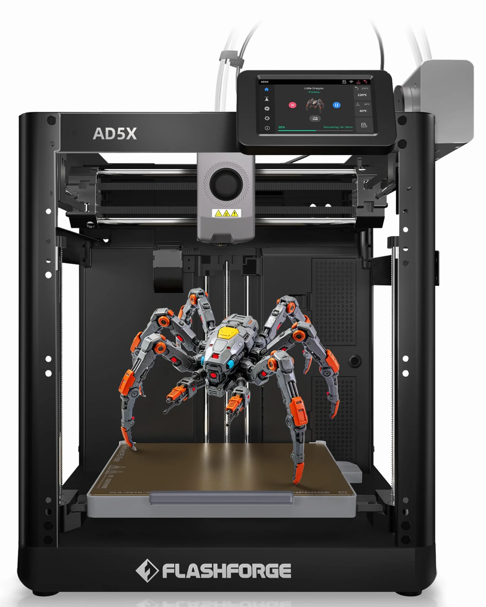 FLASHFORGE AD5X Stampante 3D,Stampanti 3D Multicolore con IFS,Stampa ad alta Velocità Massima 600mm/s 4 Colori,Livellamento Automatico,Estrusore Diretto 300°C,per PLA-CF,PETG-CF,220 * 220 * 220mm
