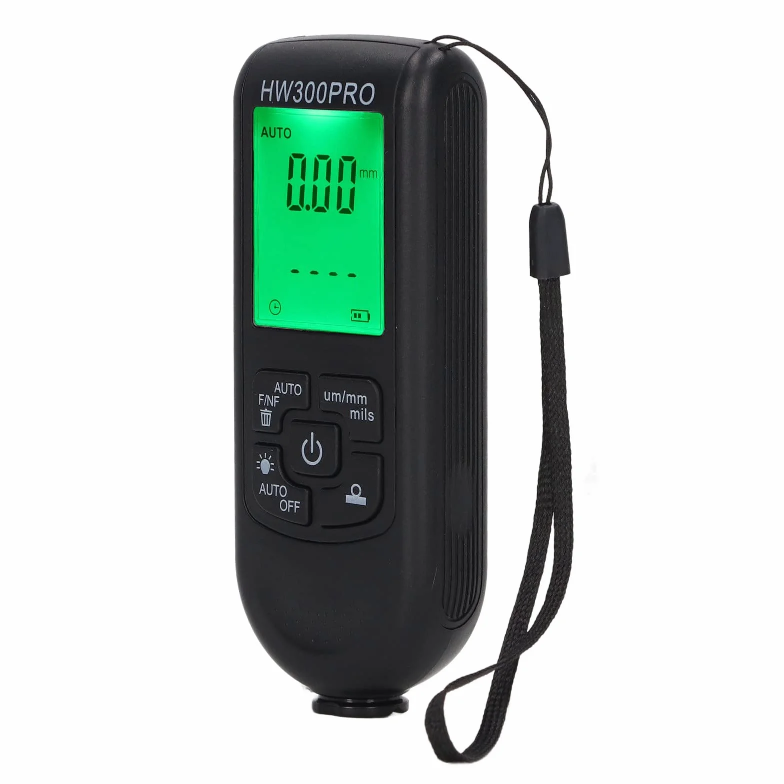 Spessimetro Vernice Digitale per Auto con Display LCD, Misurazione FE & NFE 0-2000 um, Risoluzione 1um Nero