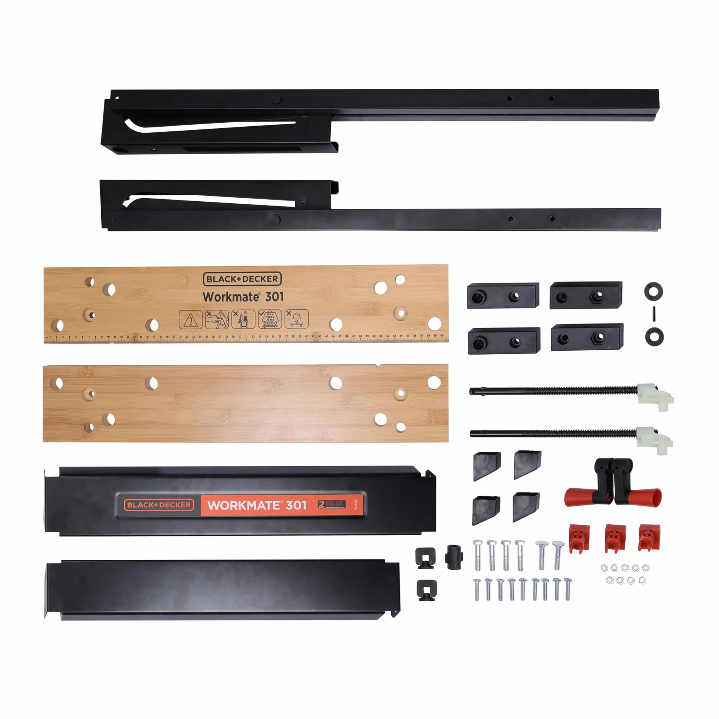 BLACK+DECKER, Banco da Lavoro Workmate, Black/Wood, 15.5 x 84 x 12.5 cm. WM301-XJ