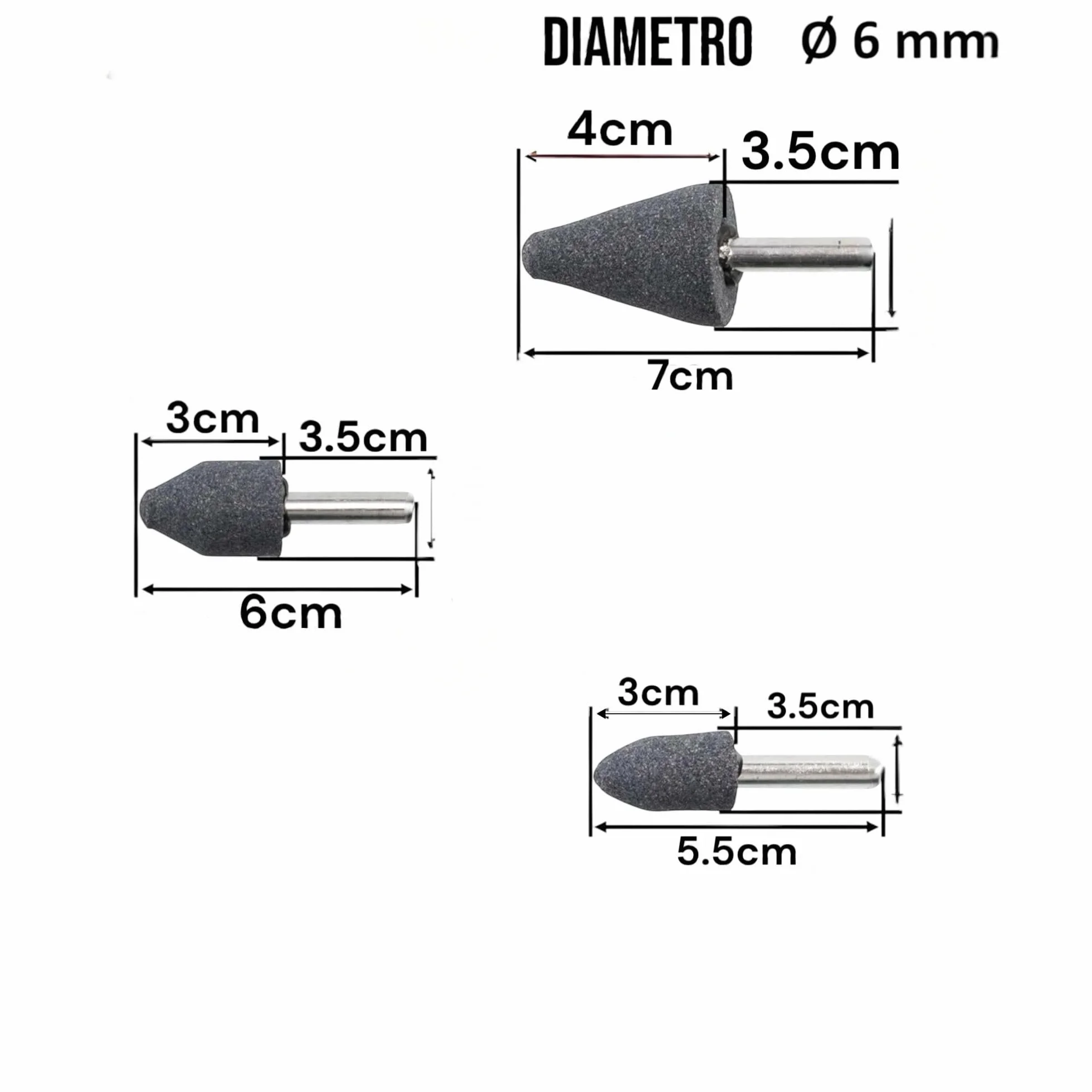 Set Punte Trapano 5 Pietre Abrasive 1/4" (6 mm) per Lavori di Precisione, Mola per Trapano, Avvitatore, Punta Trapano Levigatrice Pietra da Rettifica